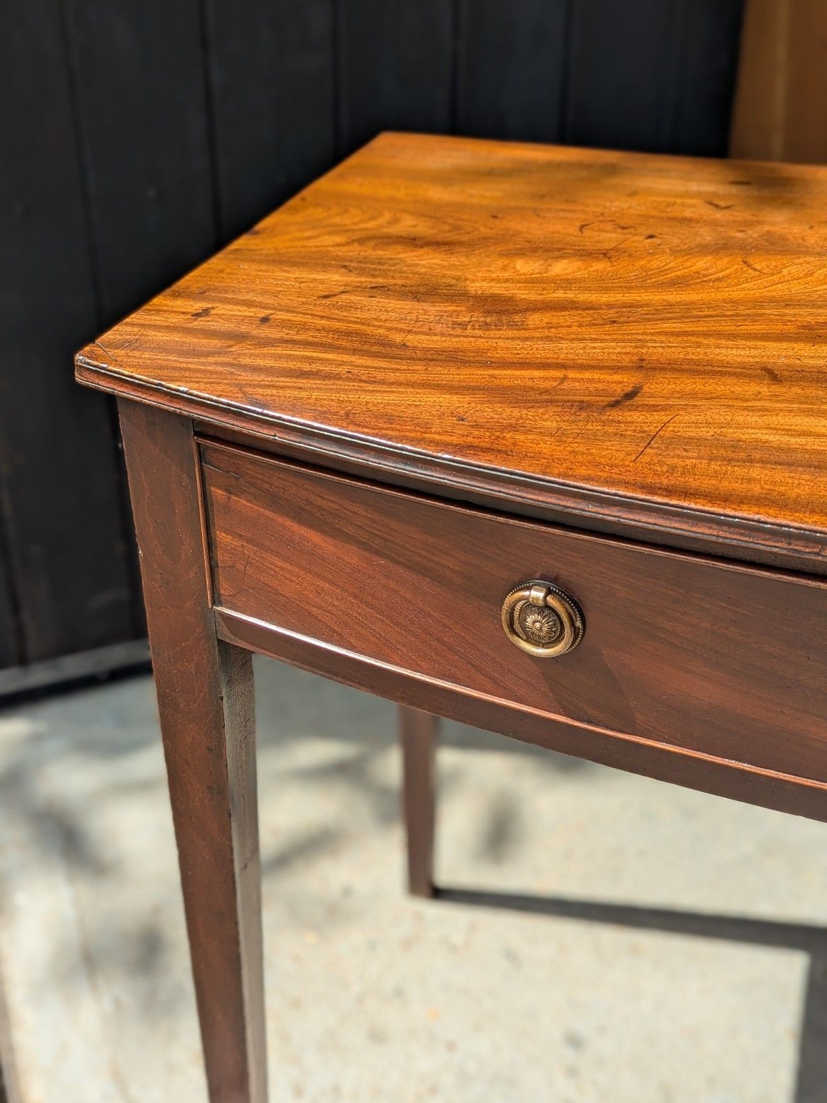 Antique Side Table Desk (Delivery Available) Bow Front Mahogany photo 650.0