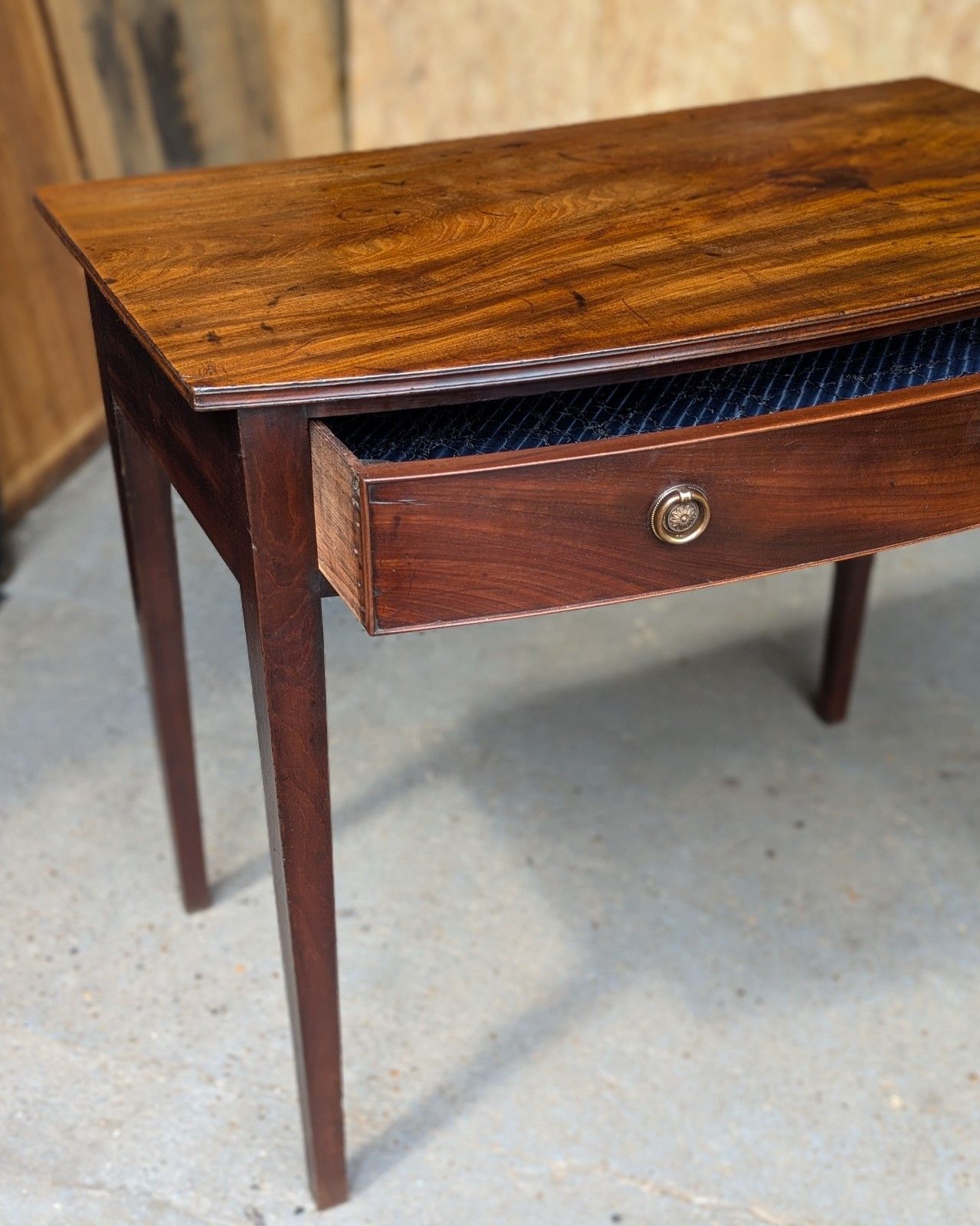 photo furniture Antique Side Table Desk (Delivery Available) Bow Front Mahogany