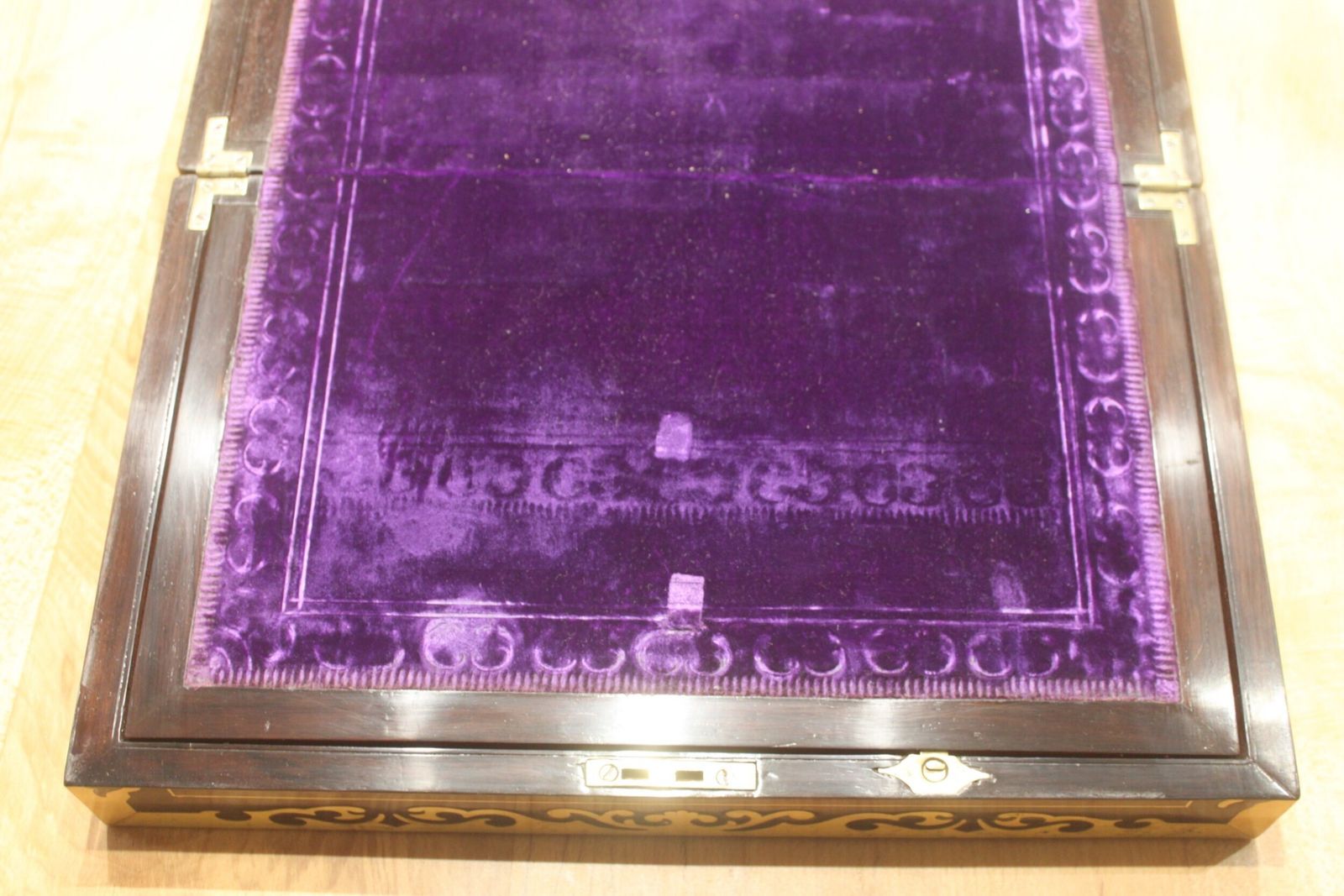 A Regency Period Rosewood And Brass Inlaid Writing Slope photo vinterior
