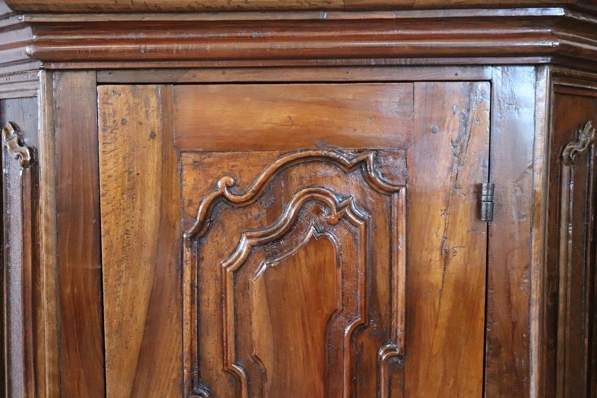Antique Walnut Corner Cabinets, 1600s, Set Of 2 photo for sale