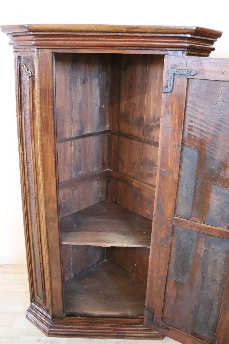 photo furniture Antique Walnut Corner Cabinets, 1600s, Set Of 2