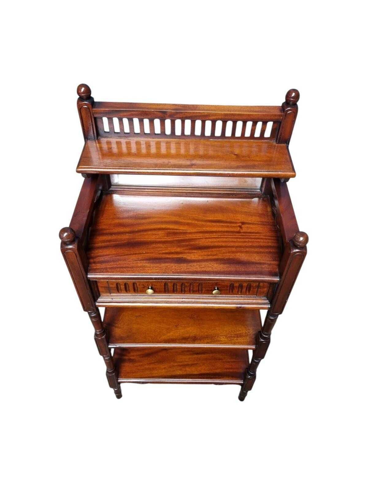 Antique Victorian Mahogany Whatnot With Mirror And Drawer photo for sale