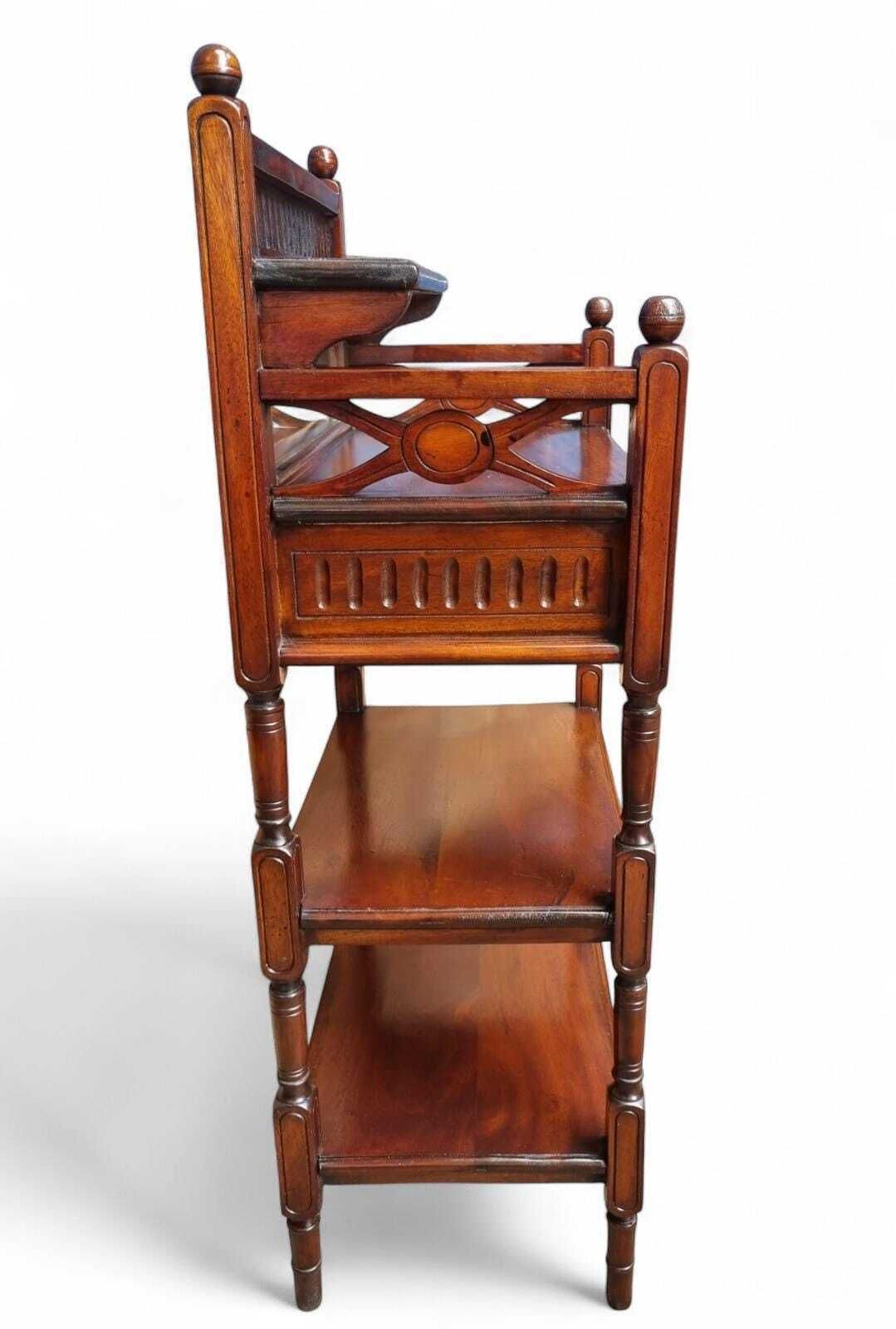 photo furniture Antique Victorian Mahogany Whatnot With Mirror And Drawer