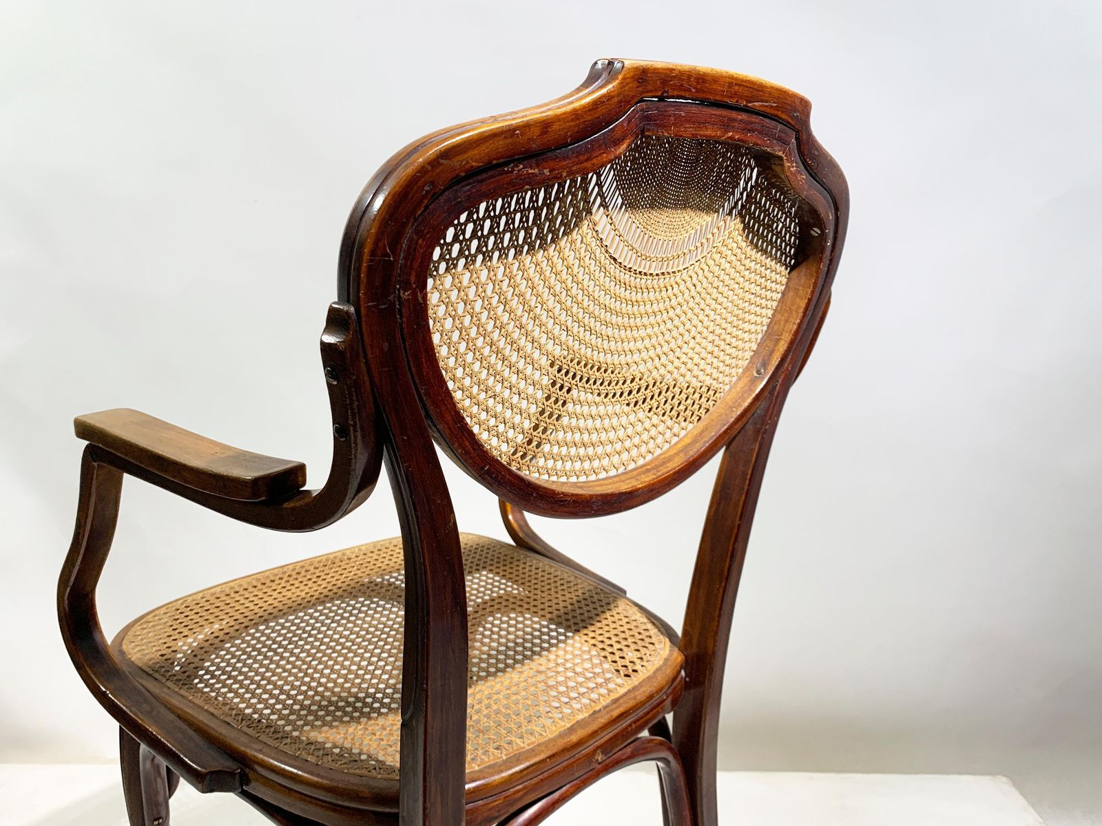 J. & J. Kohn Bentwood Armchair With Rattan Seat And Back, Austria , Circa 1900 photo Furniture