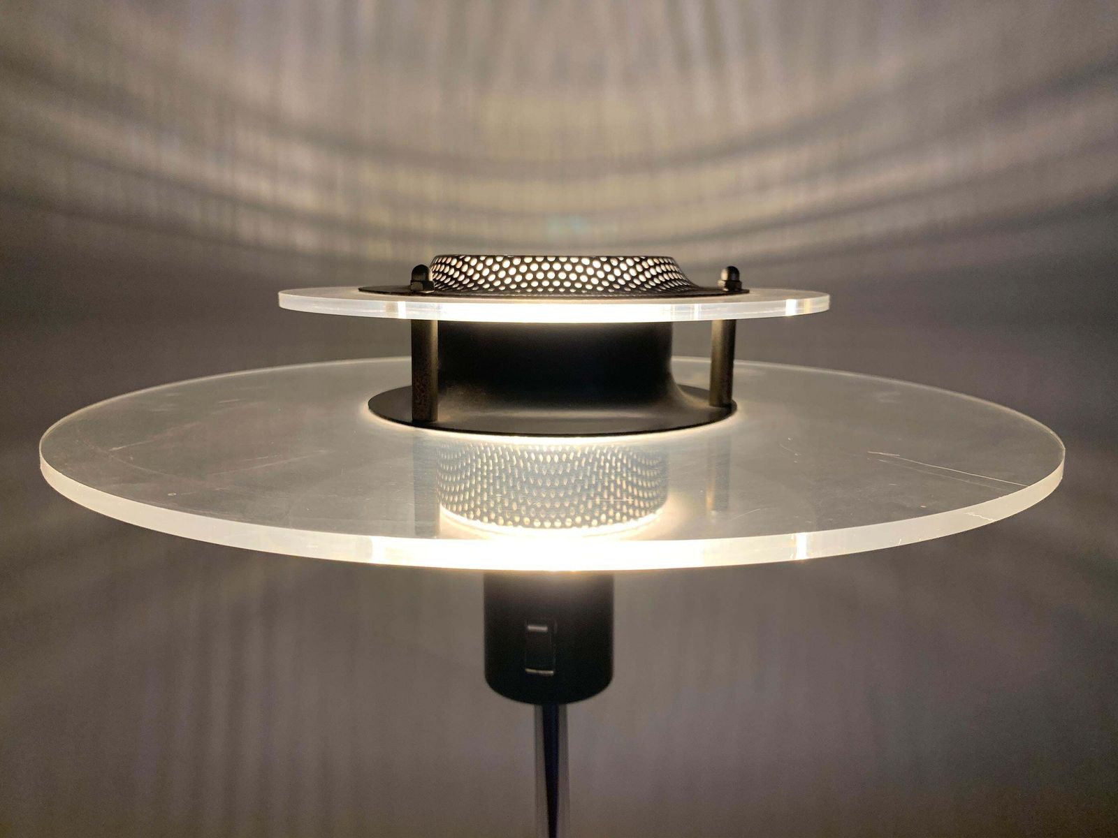 photo for sale Space Age Cirkel Ikea Table Lamp Plexiglass (Acrylic) And Metal, 1990
