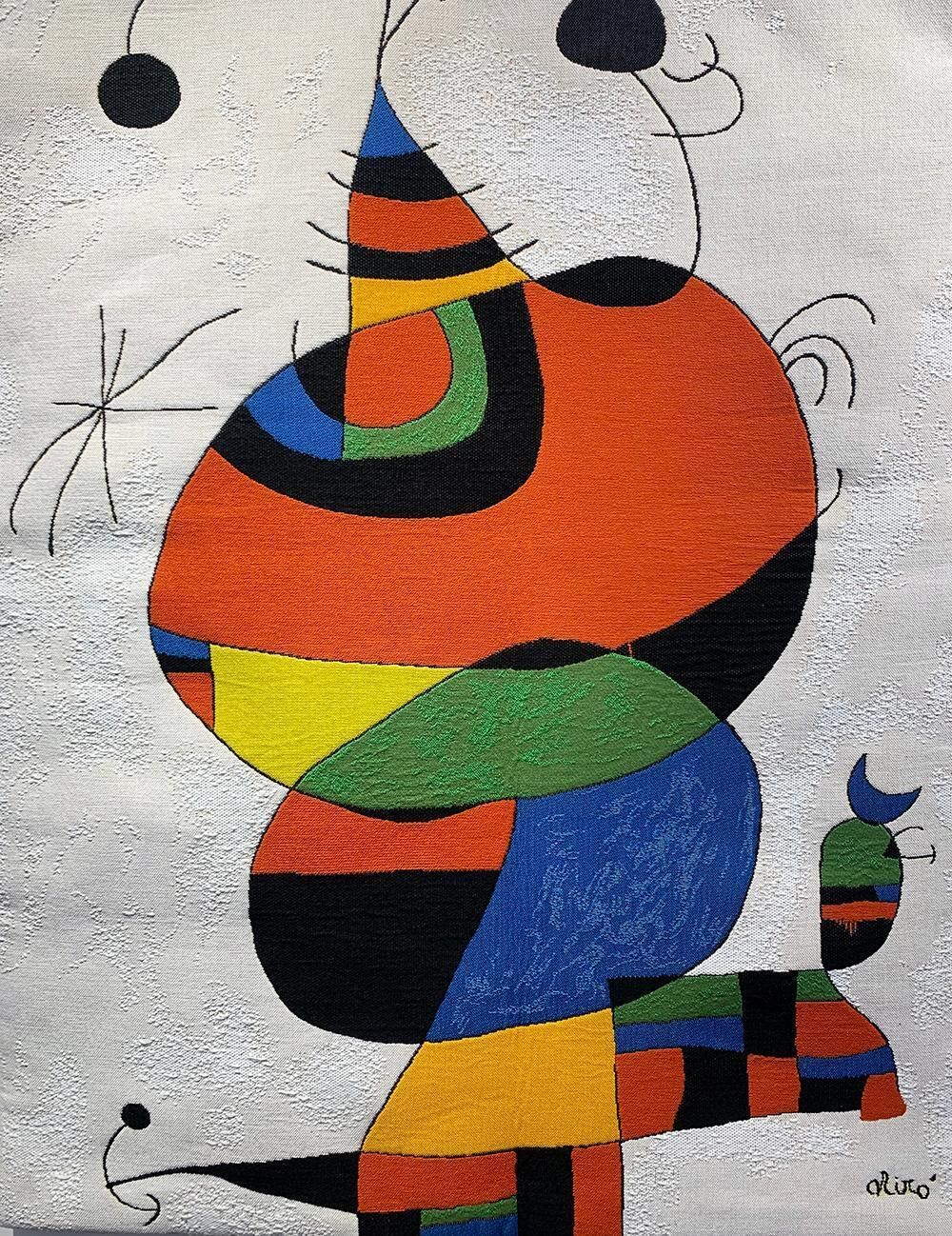 'Femme, Oiseau, étoile', Tapestry After The Painting Of Joan Miro By Jules Pansu photo for sale