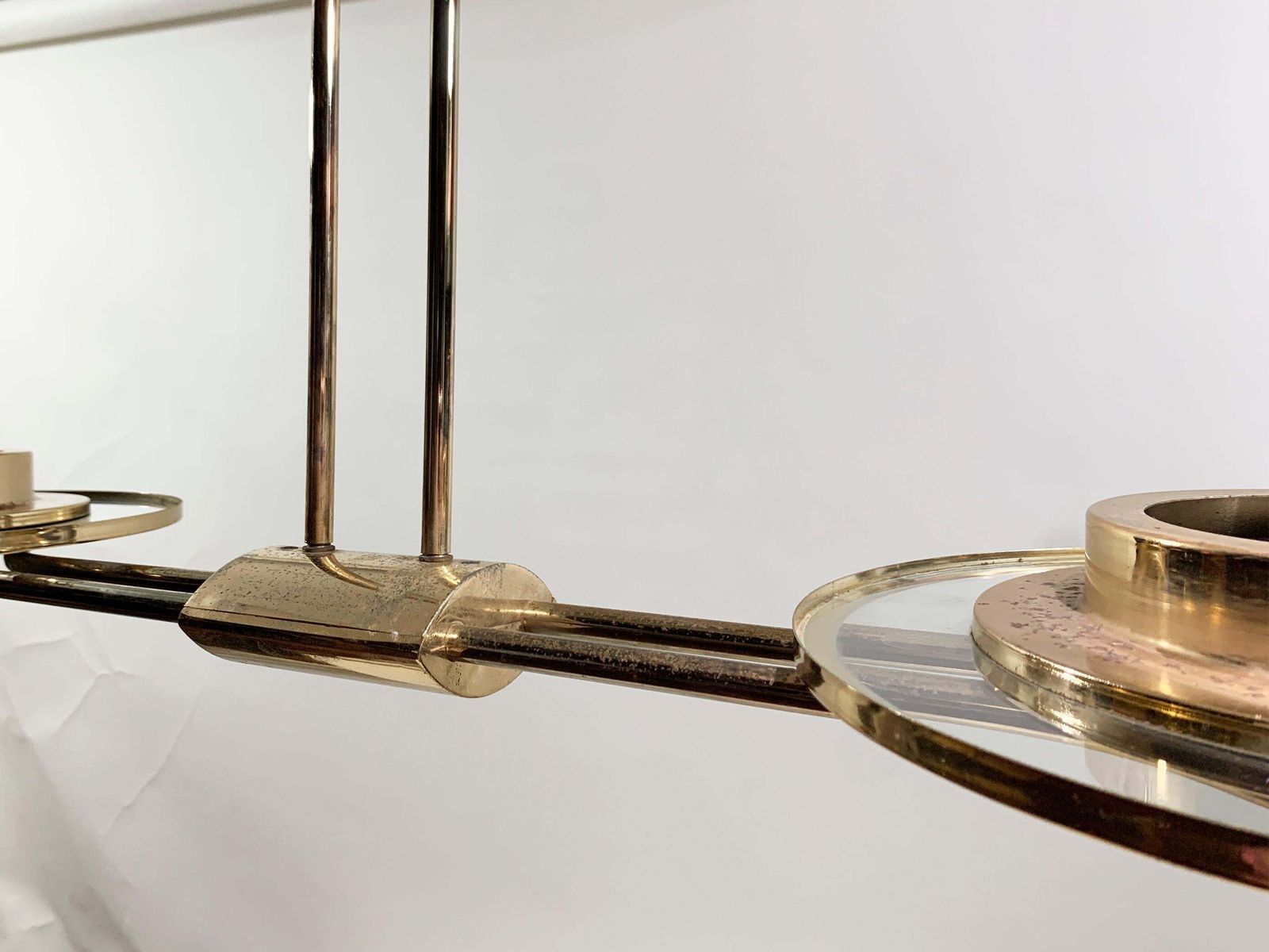 Art Deco Brass Chandelier, France, Circa 1930 photo buy