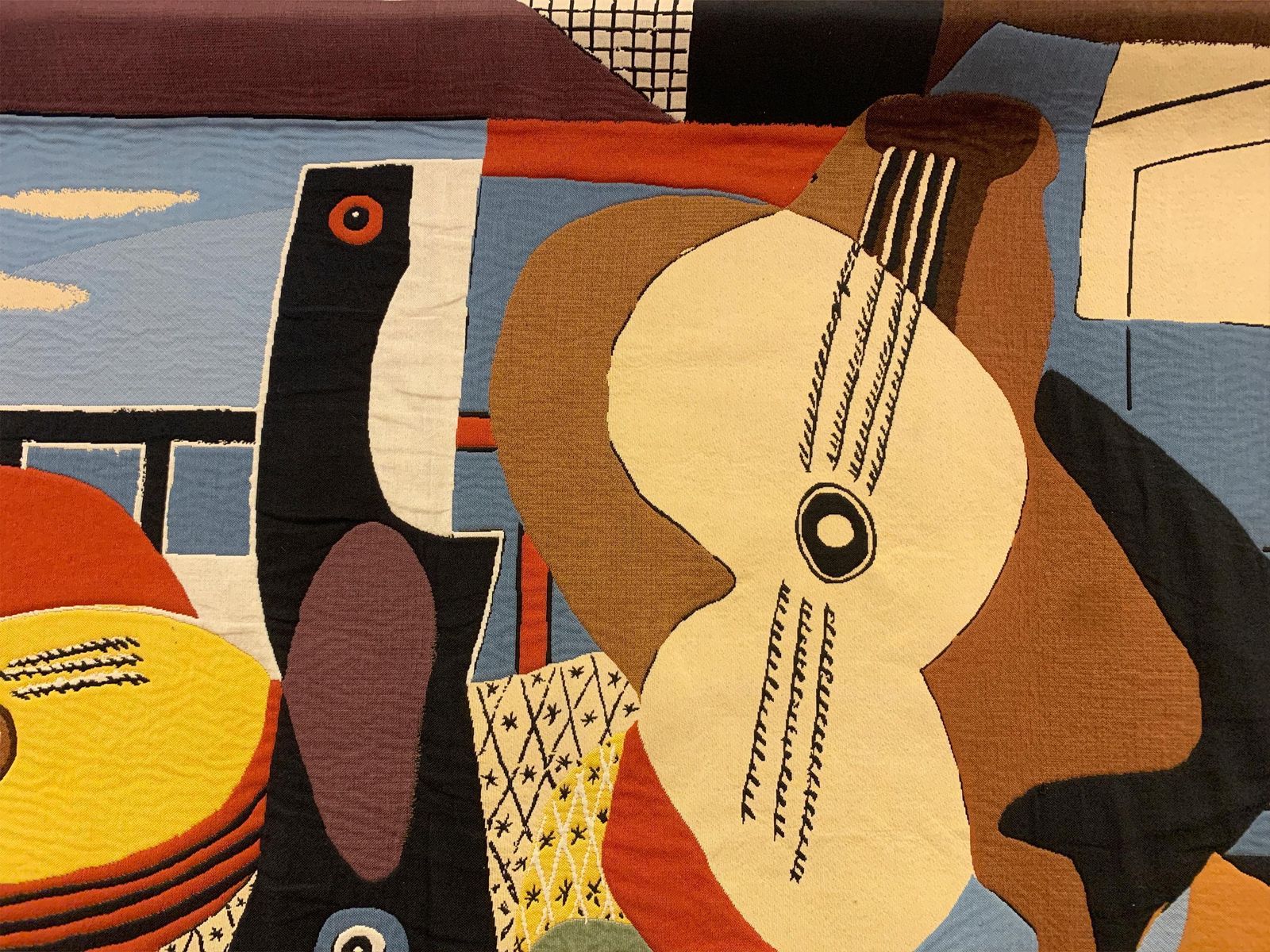 "Mandoline Et Guitare" Tapestry, "Succession Picasso 2015" For Jules Pansu photo for sale