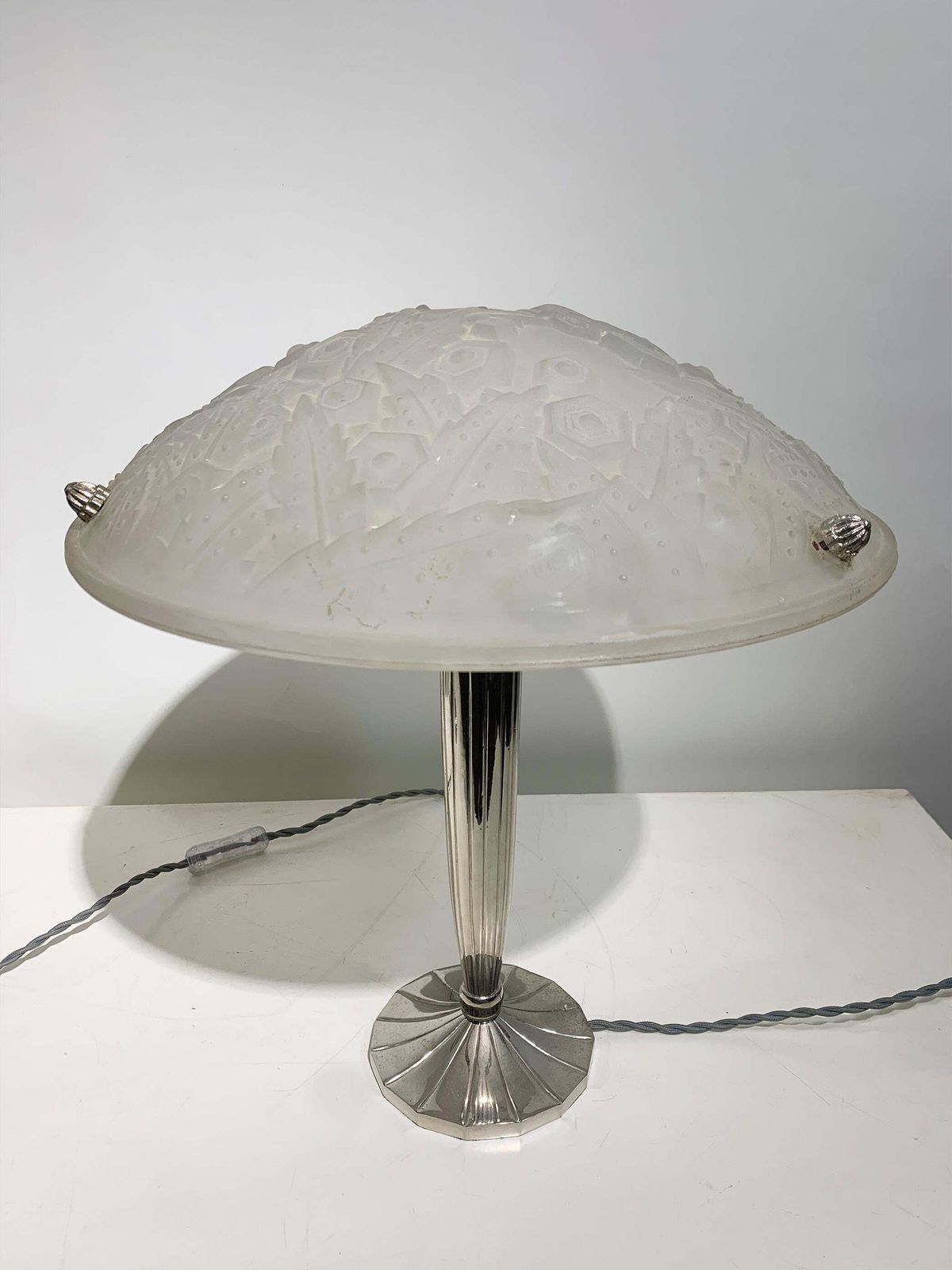 Pair Of French Art Deco Table Lamps Signed “Muller Frères Luneville” photo 6031.0