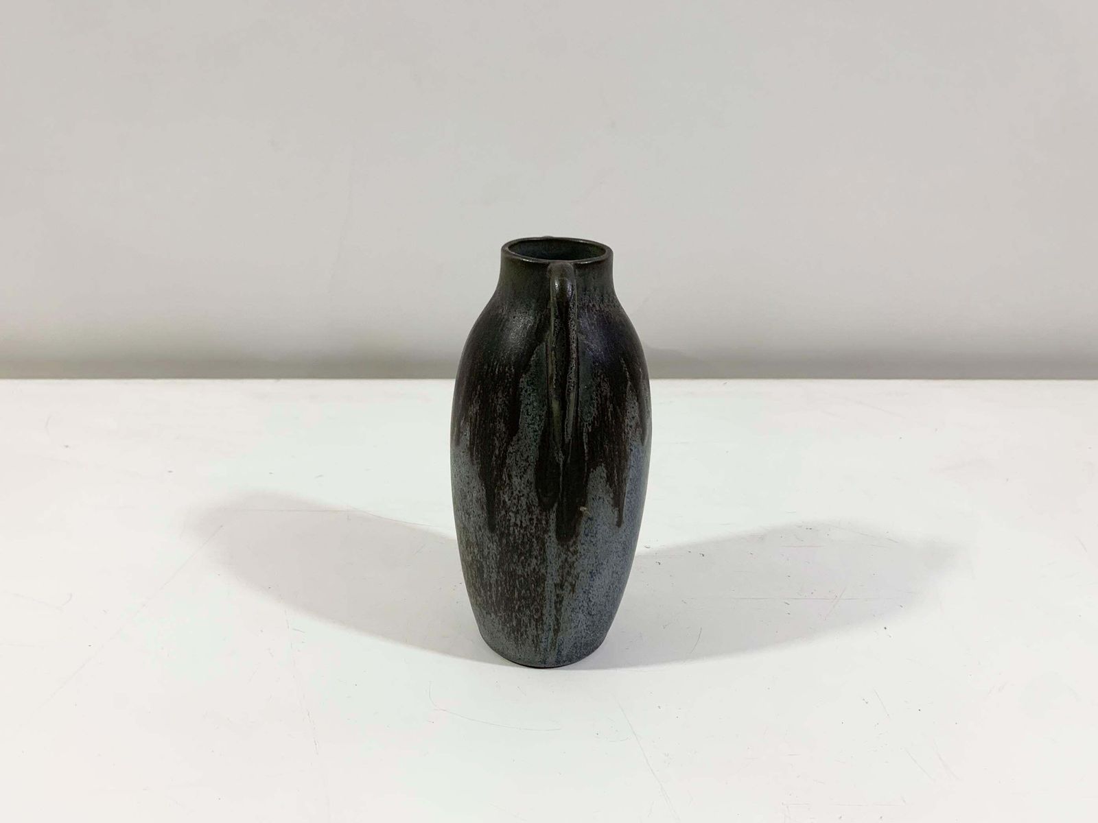 Glazed Ceramic Vase Stamped Denbac, 1940's photo for sale
