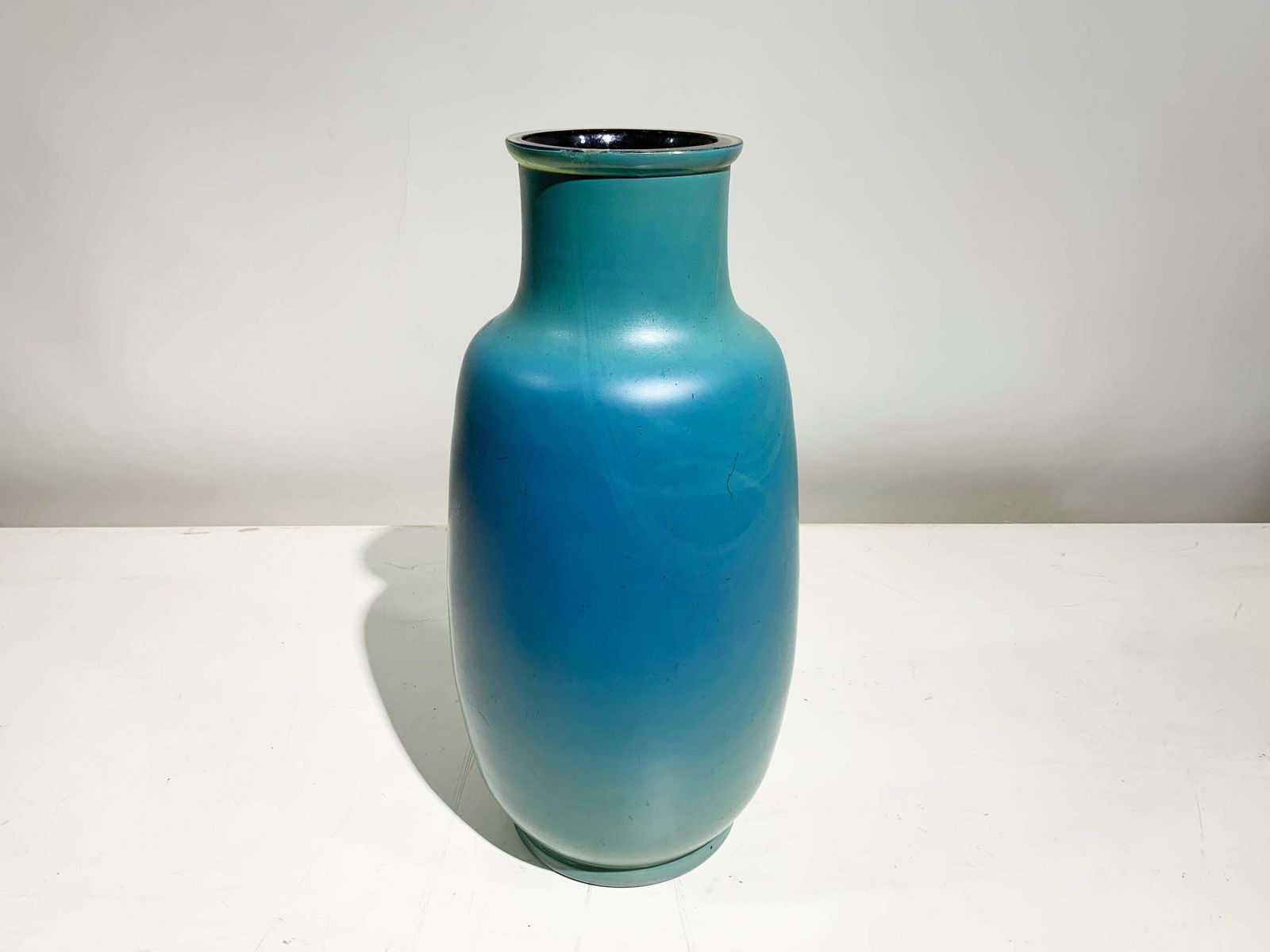 Mid 20th Century Enameled Glass Vase, France, Circa 1950's photo vinterior