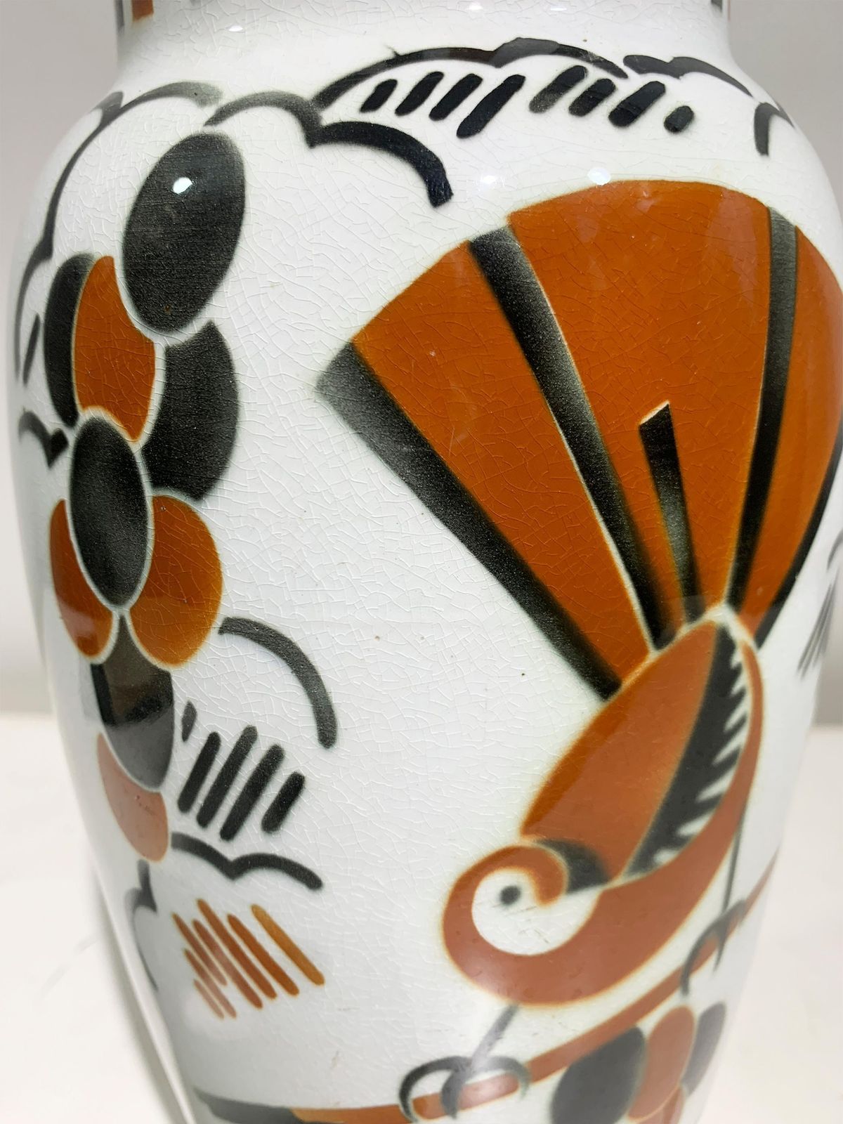 Art Deco Enameled Vase, Signed Keller And Guerin Luneville, France photo vinterior