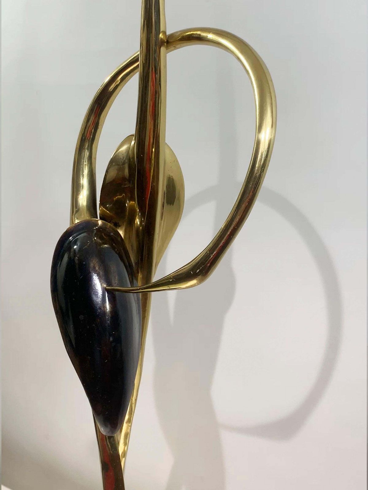 photo furniture Mid Century Entwined Cranes Sculpture, Brass, Attributed To Boris Lovet Lorski