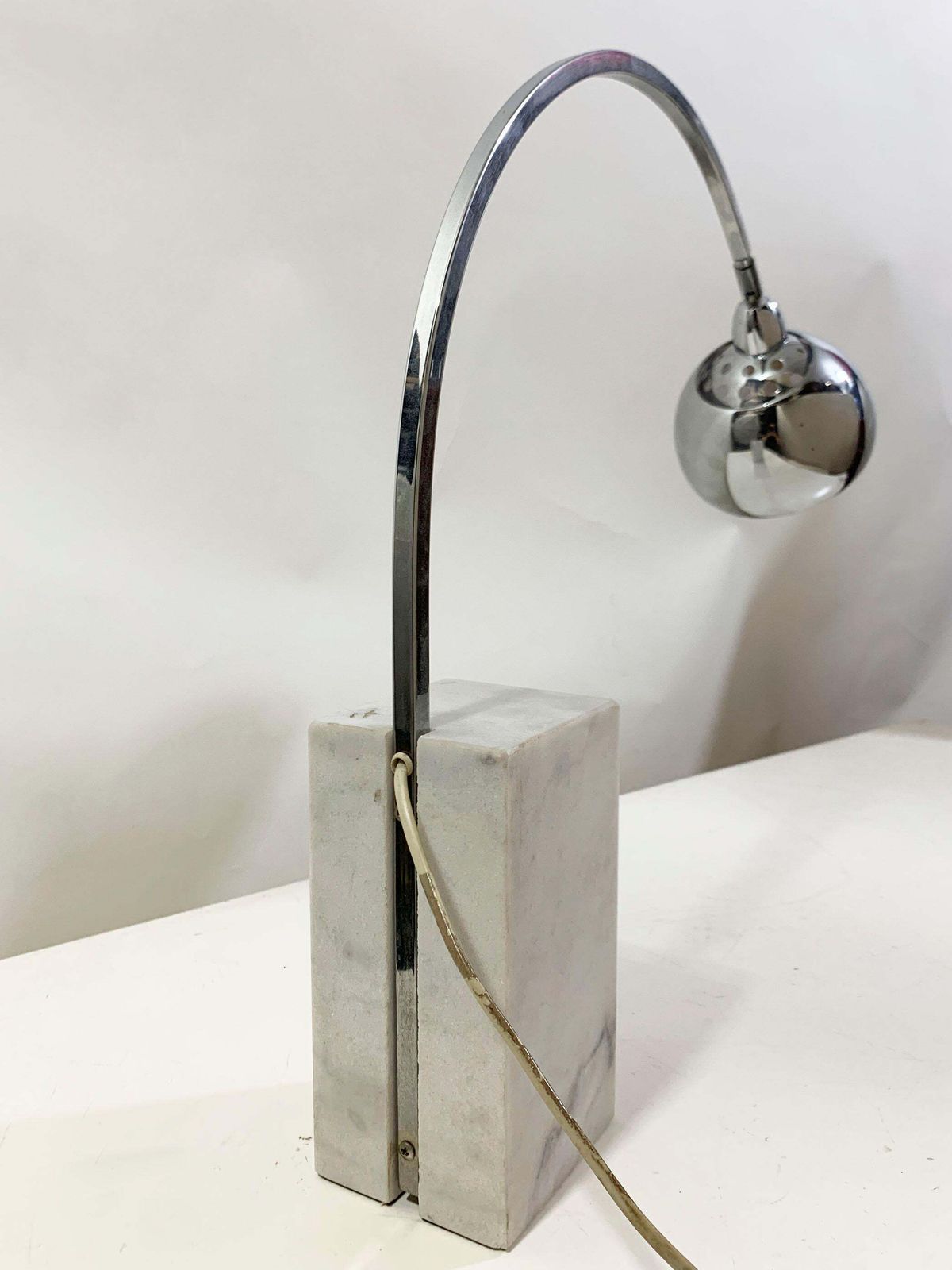 Mid Century Mini Arco Table Lamp In The Style Of Achille Castiglioni photo Lighting