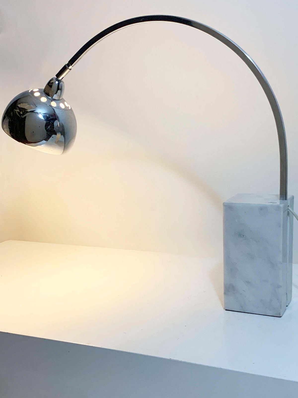 Mid Century Mini Arco Table Lamp In The Style Of Achille Castiglioni photo buy