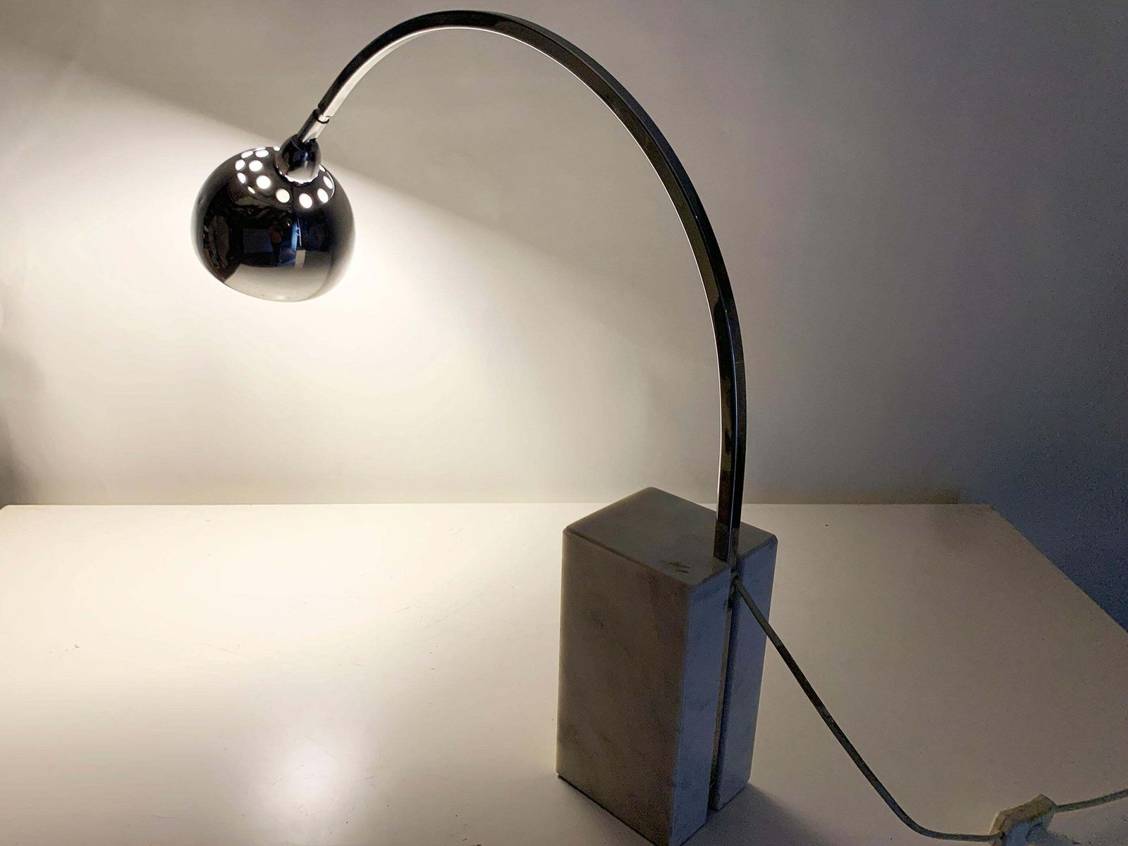 photo vinterior Mid Century Mini Arco Table Lamp In The Style Of Achille Castiglioni