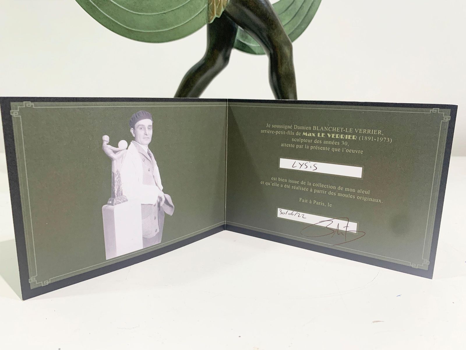 photo buy Lysis Dancer Sculpture Signed "Fayral"(Pierre Le Faguays) For Max Le Verrier