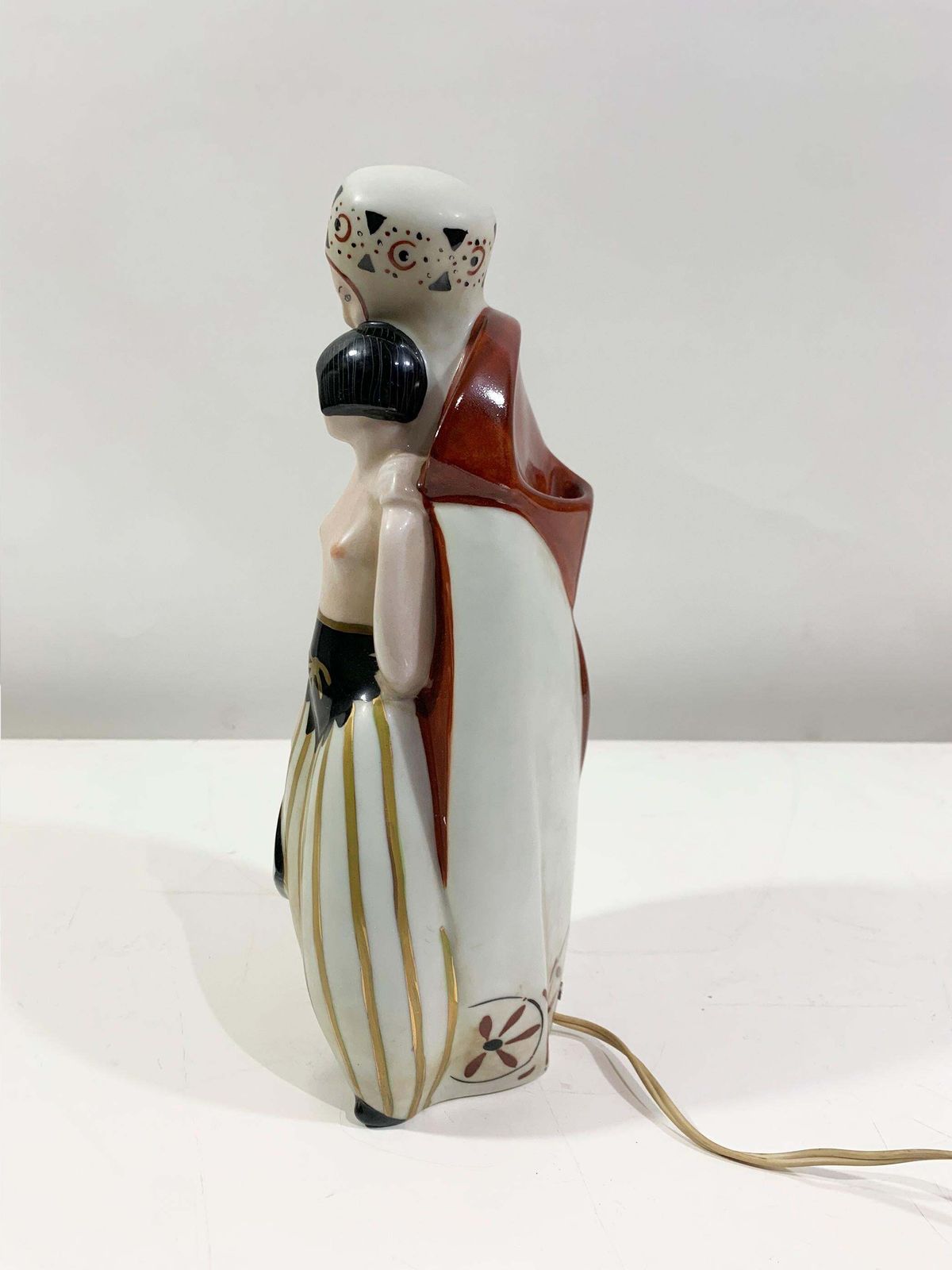 Art Deco Ambient/Perfume Porcelain Table Lamp Signed Amelin / "Limoges France" photo vinterior