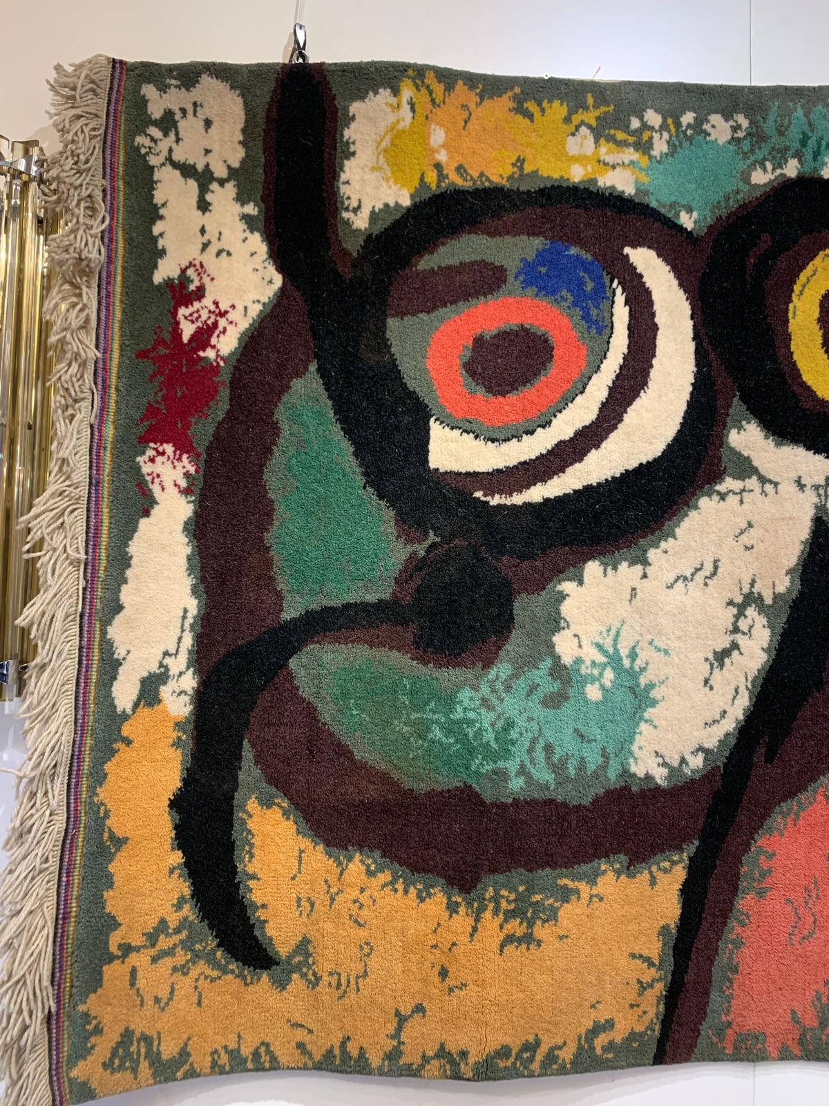 Vintage Mid Century Hand Knotted Wool Tapestry “Femme Et Oiseaux” By Joan Miro photo buy