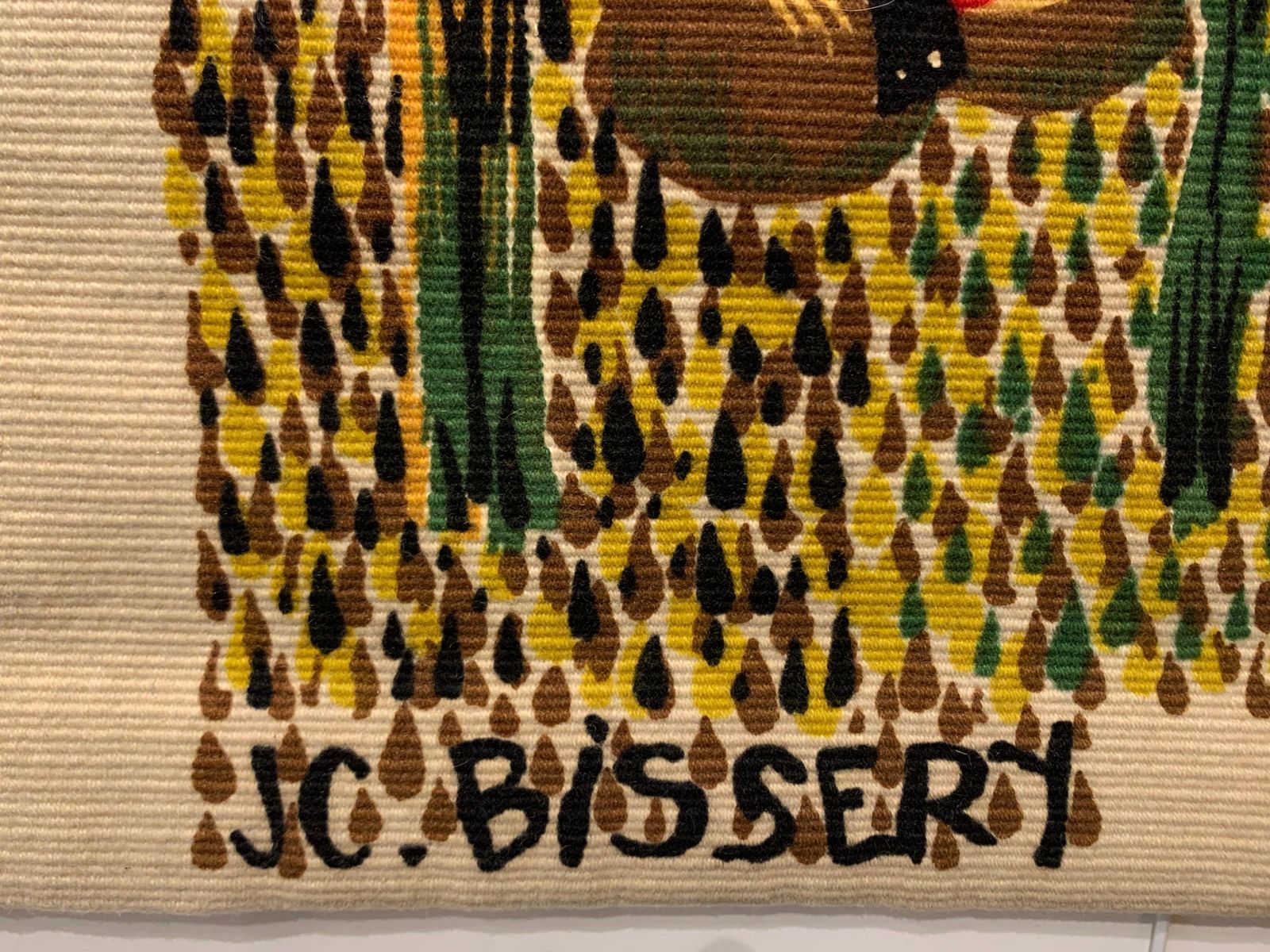Mid Century Tapestry “Moyen âge”Signed By Jean Claude Bissery photo 2677.0