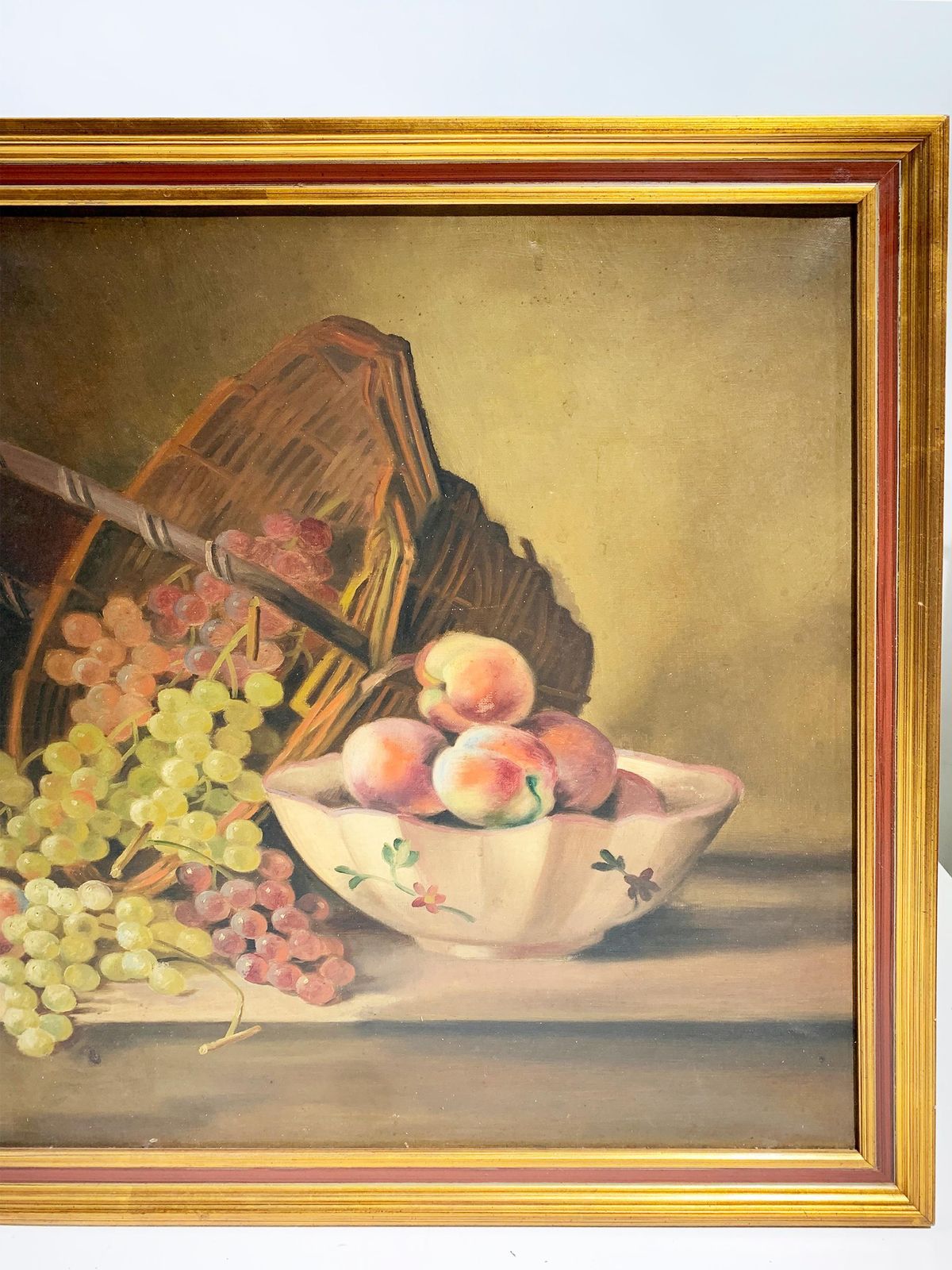 19th Century Still Life Wooden Framed Painting / Oil On Canvas, Signed Deligny photo for sale