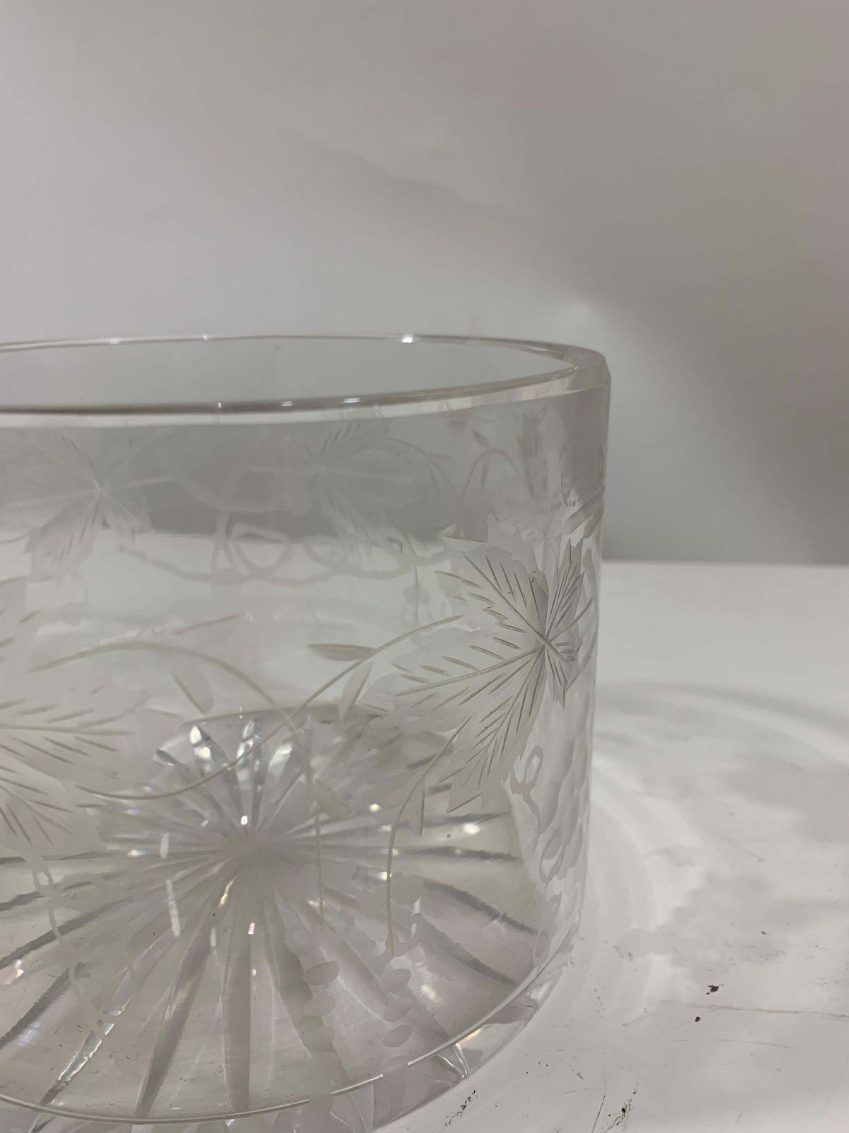 Mid 20century Bartlett Collins, Frosted & Etched Grapes Ice Bucket/ Serving Bowl photo vintage