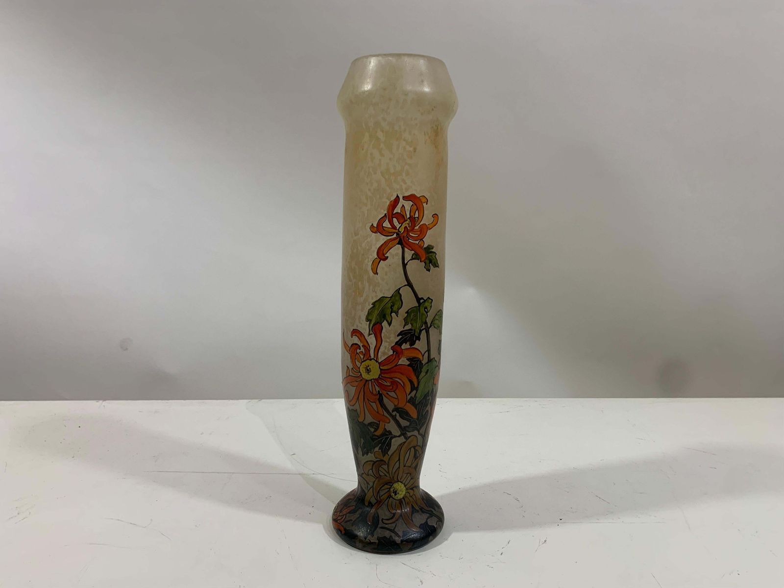 Art Nouveau Enameled Flower Vase Signed "Legras" photo Home Decor