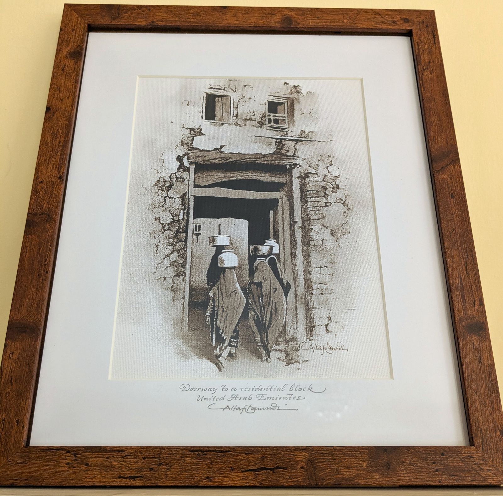 Art Vintage Set Of Three Framed Painted Prints Of Arabian Doorways photo