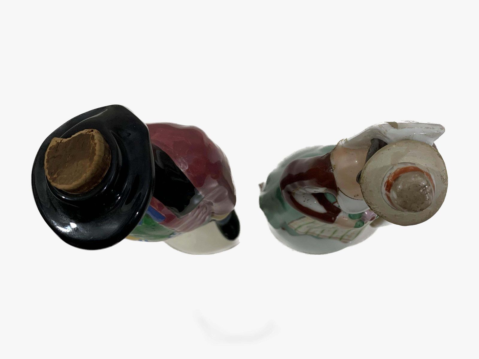 Set Of French Henriot Quimper Figural Liquor Bottles Signed photo Home Decor