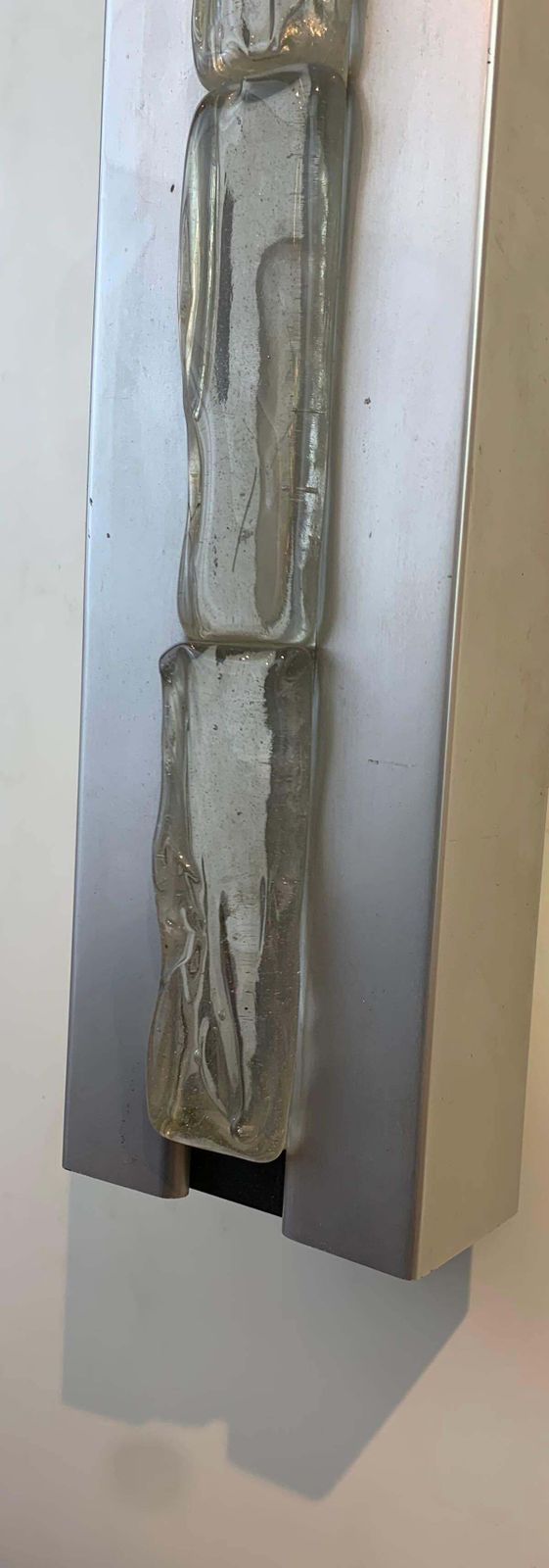 Pair Of French Art Deco Sconces With 5 Saint Gobain Glass Bricks, Circa 1970 photo buy