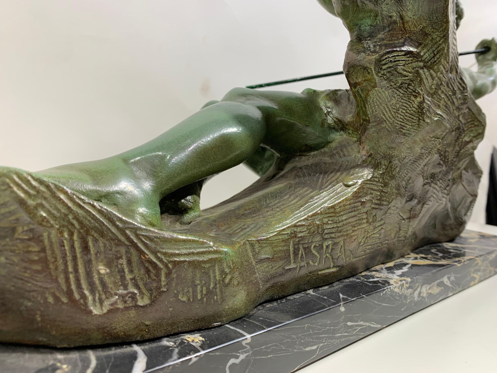 Midcentury Bronze Sculpture Stamped Editions Deluen And Signed Lasra photo Art
