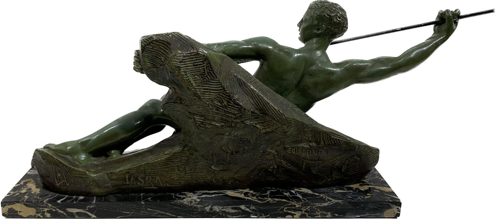 photo for sale Midcentury Bronze Sculpture Stamped Editions Deluen And Signed Lasra
