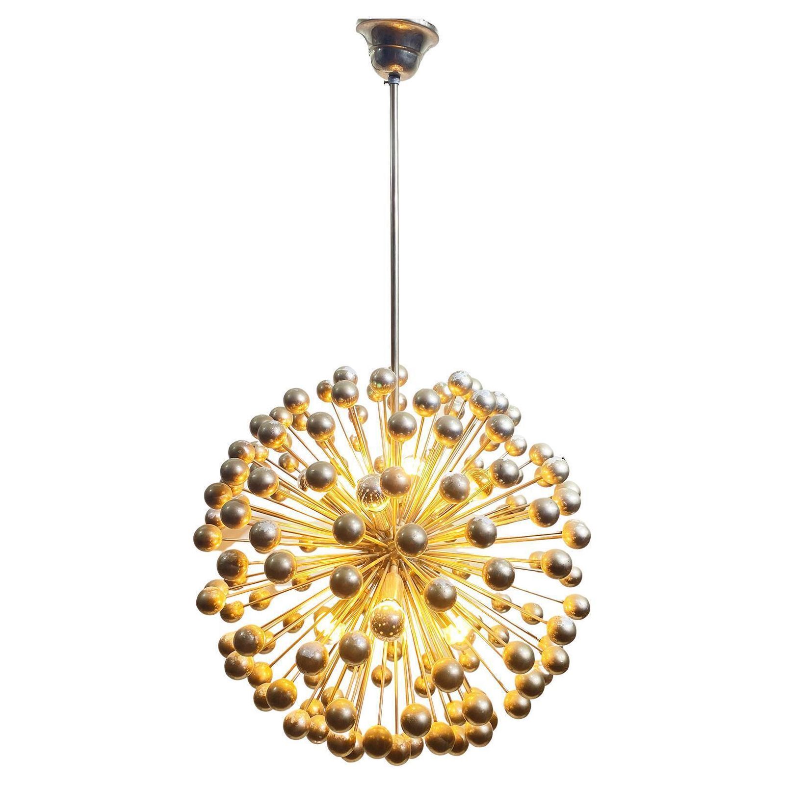 Mid Century Italian Chromed Sputnik Chandelier, 1960s