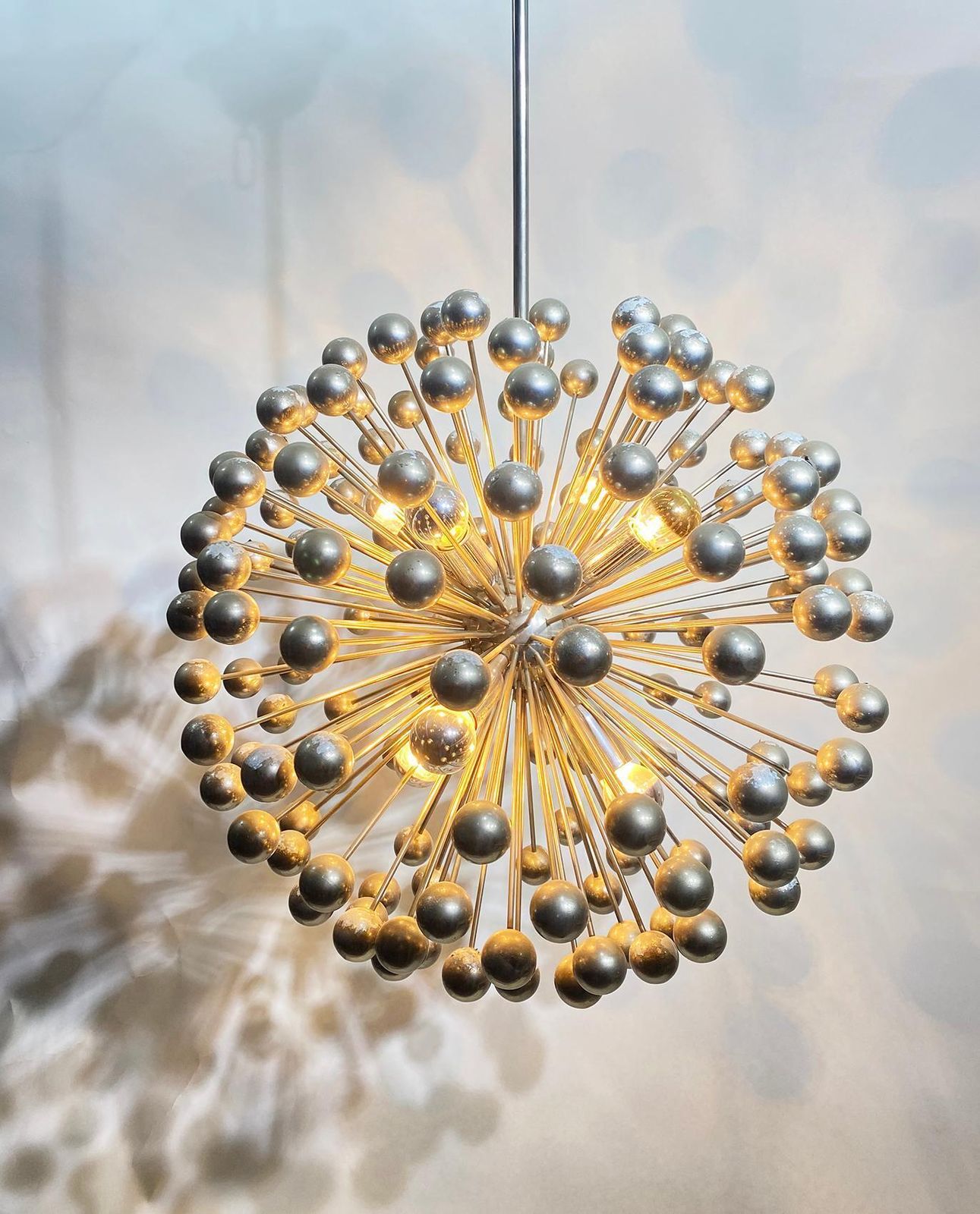 Mid Century Italian Chromed Sputnik Chandelier, 1960s photo furniture