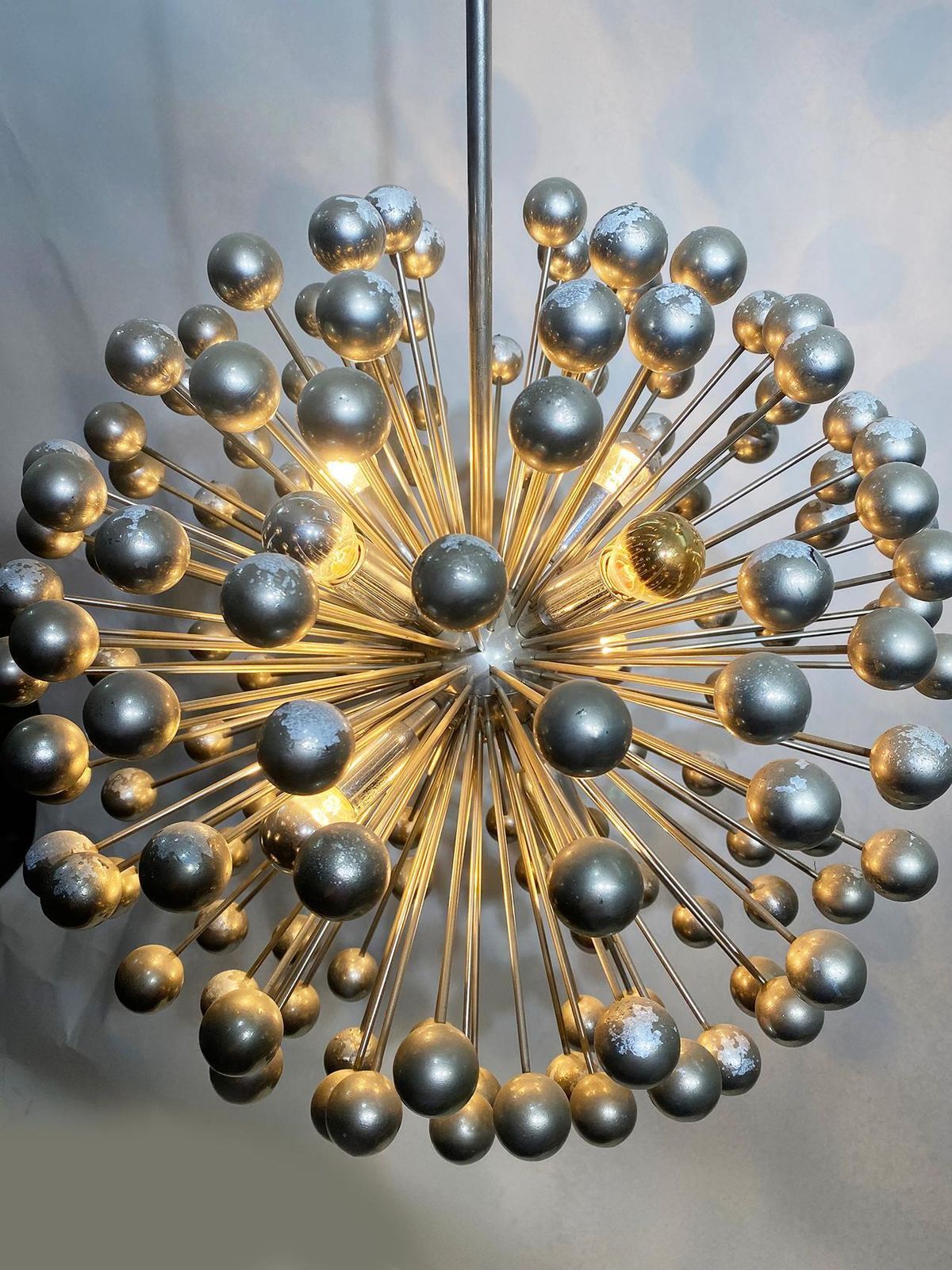 Mid Century Italian Chromed Sputnik Chandelier, 1960s photo Lighting