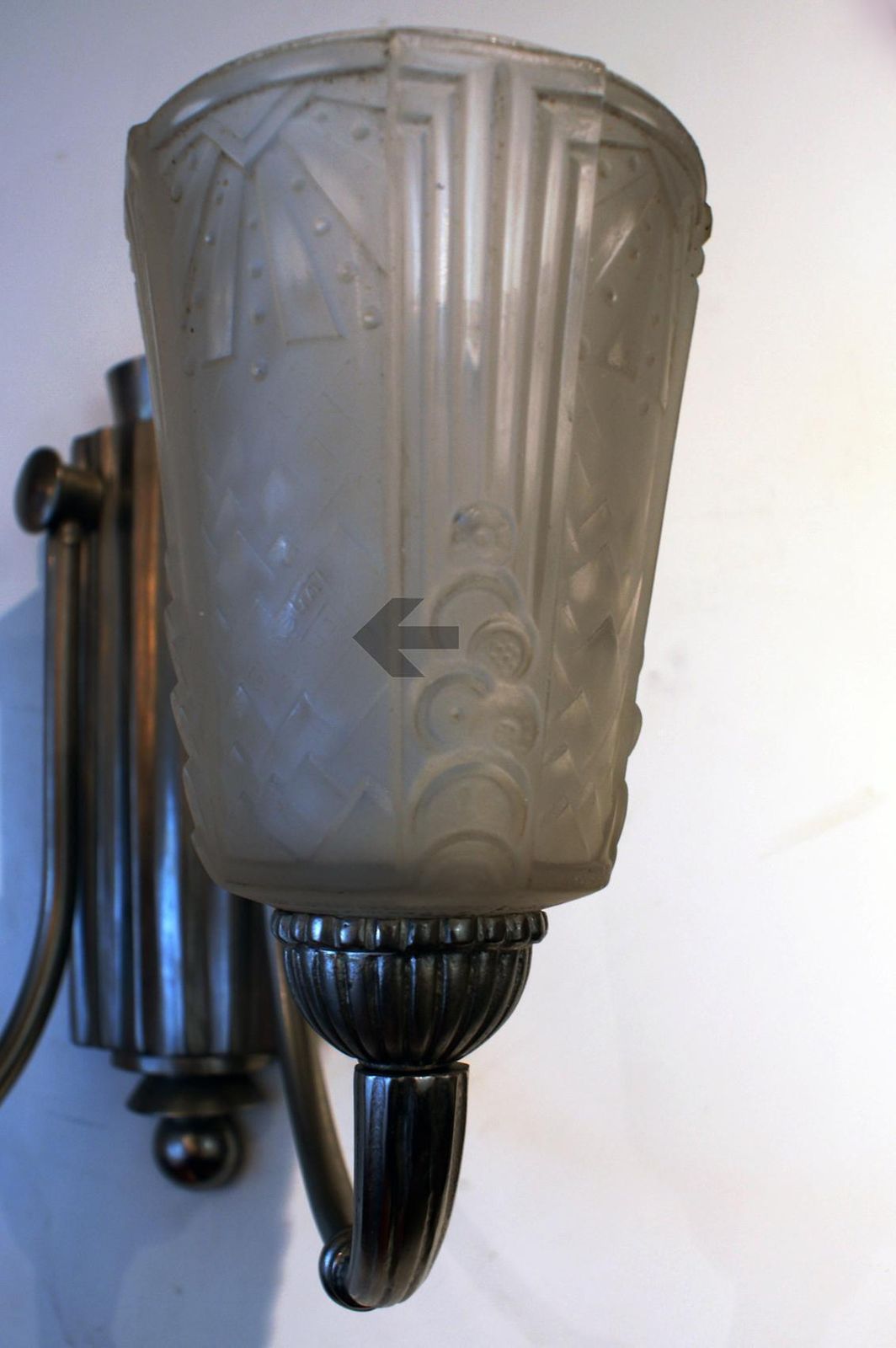 Stunning Pair Of Art Deco Wall Sconces Signed "Muller Freres Luneville" photo 4906.0