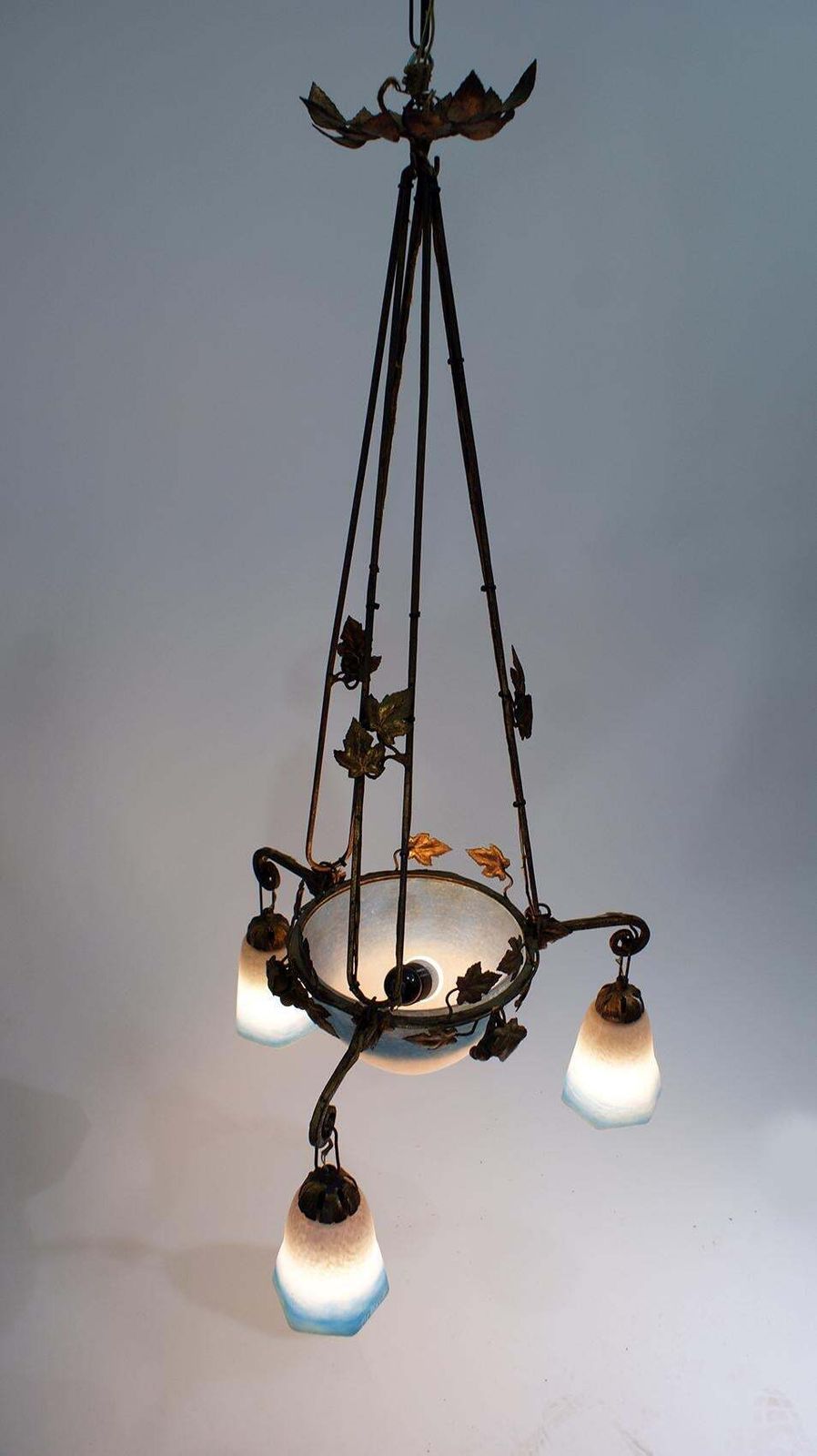 French Art Nouveau Chandelier Signed, “Rethondes”, Region “Hauts De France” photo for sale