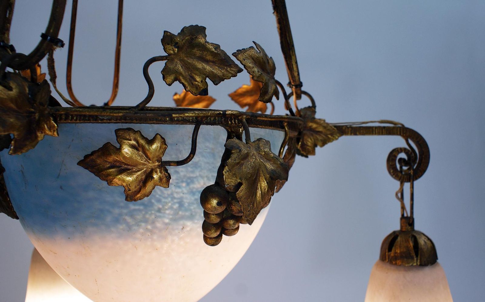 French Art Nouveau Chandelier Signed, “Rethondes”, Region “Hauts De France” photo vinterior