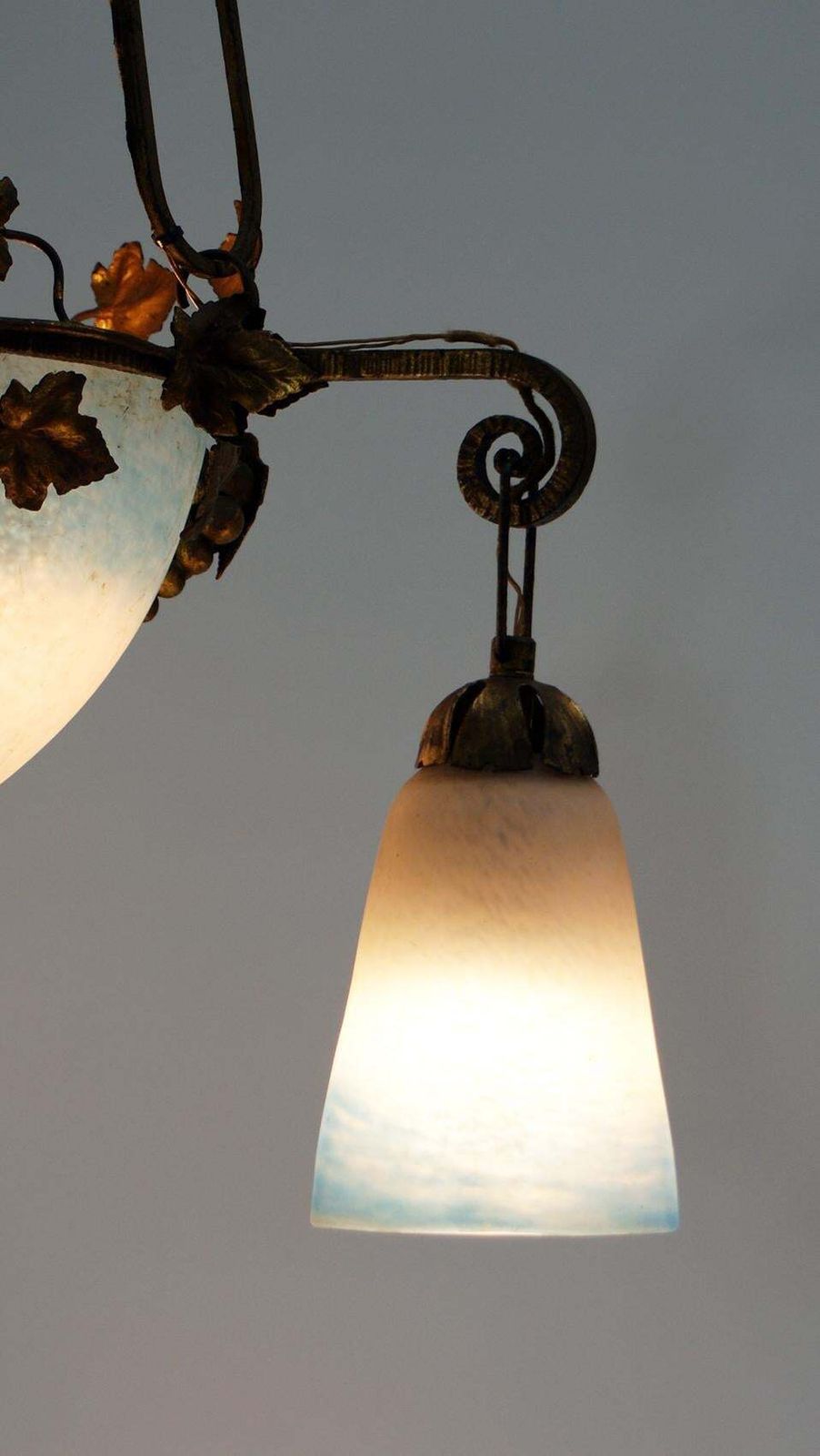 French Art Nouveau Chandelier Signed, “Rethondes”, Region “Hauts De France” photo vintage