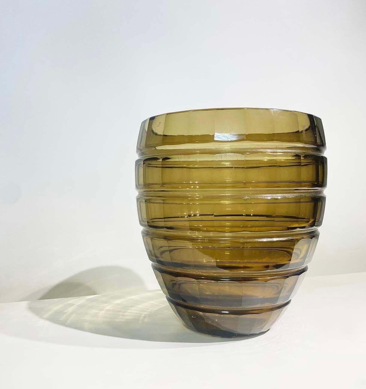 Art Deco Smoked Glass Vase Signed Daum Nancy France Circa 1930 photo for sale