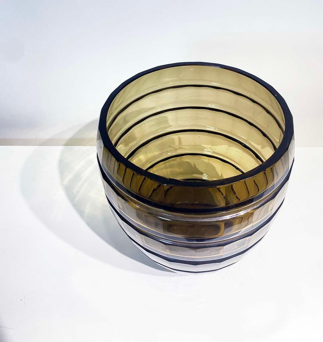 Art Deco Smoked Glass Vase Signed Daum Nancy France Circa 1930 photo 5419.0