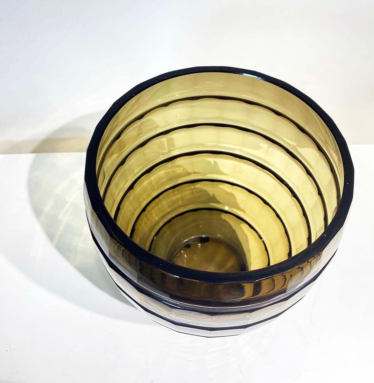 Art Deco Smoked Glass Vase Signed Daum Nancy France Circa 1930 photo vinterior