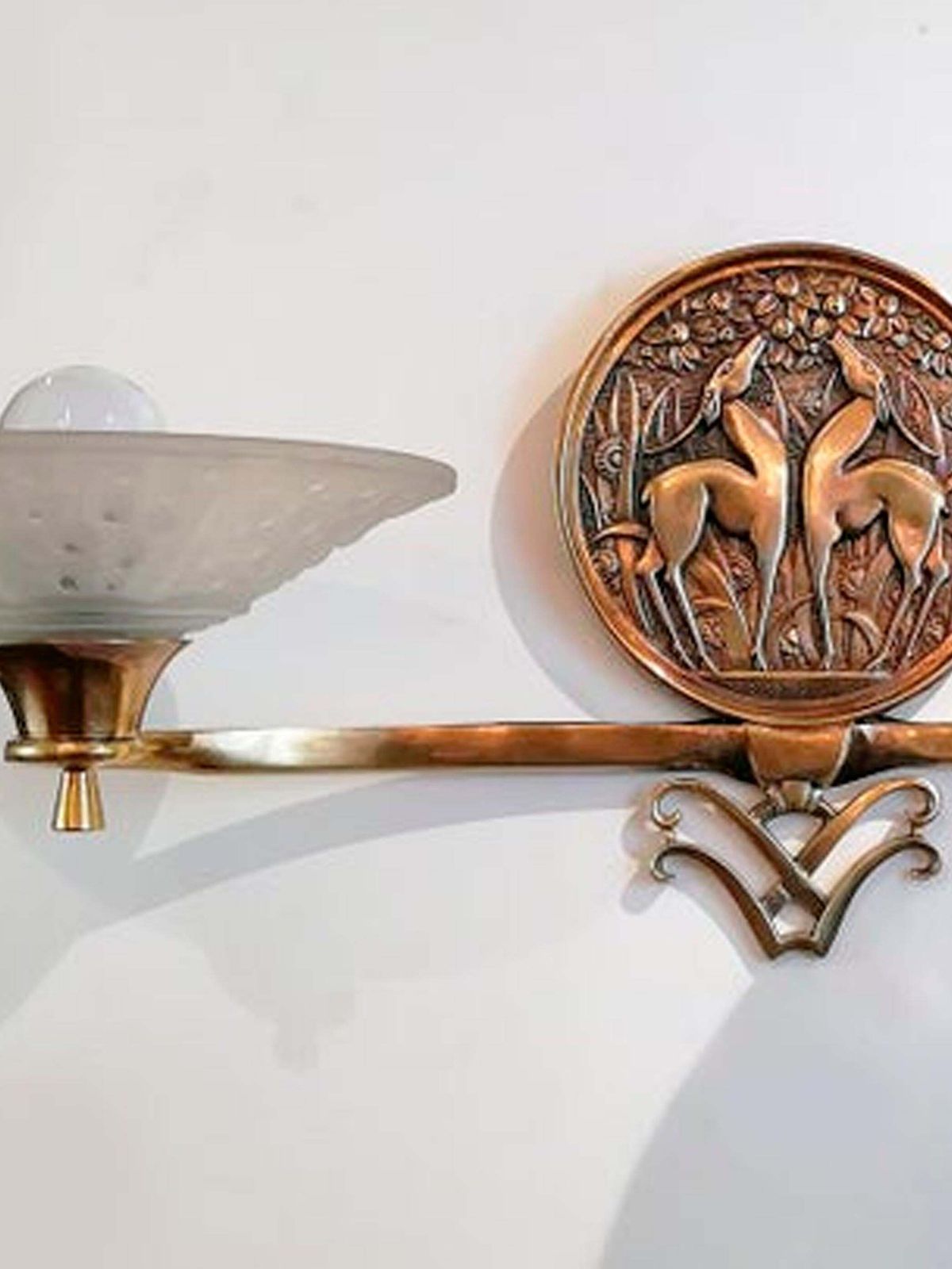 Gorgeous And Rare Pair Of French Art Deco Sconces Signed Muller Frères Luneville photo vintage