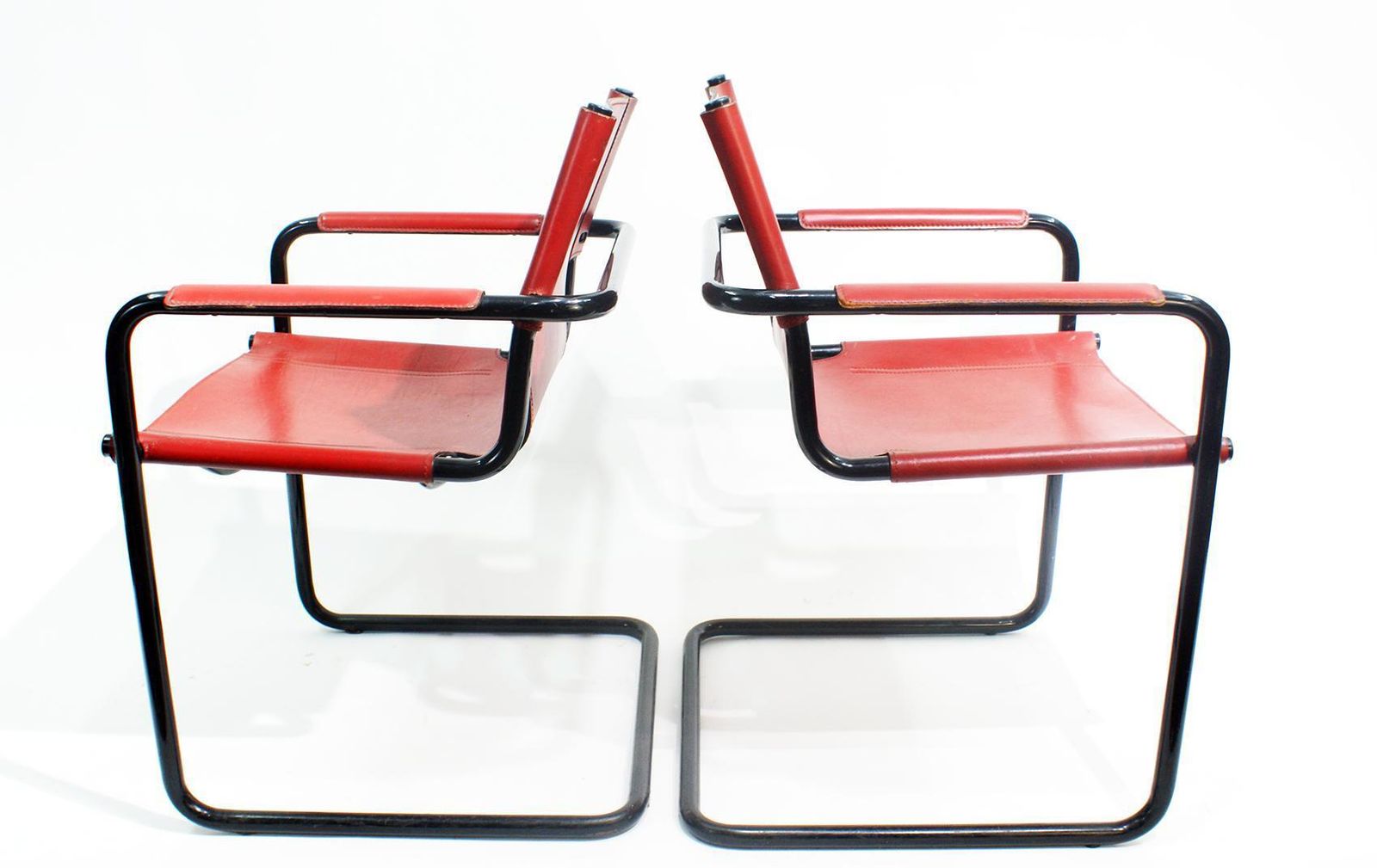 Pair Of Cantilever Visitor Side Chairs, Signed Matteo Grassi, Italy, 1970s photo furniture