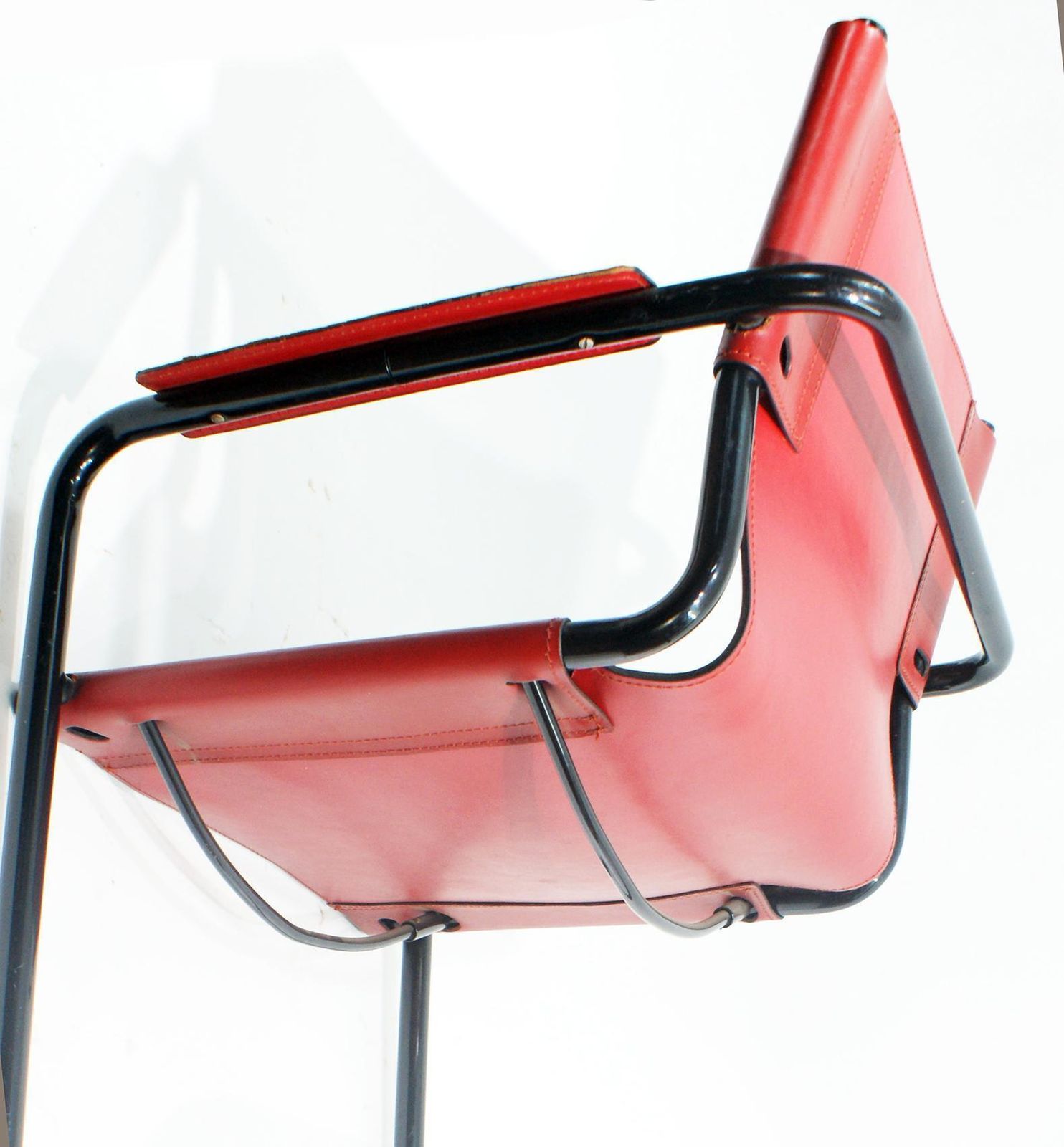 Pair Of Cantilever Visitor Side Chairs, Signed Matteo Grassi, Italy, 1970s photo vintage