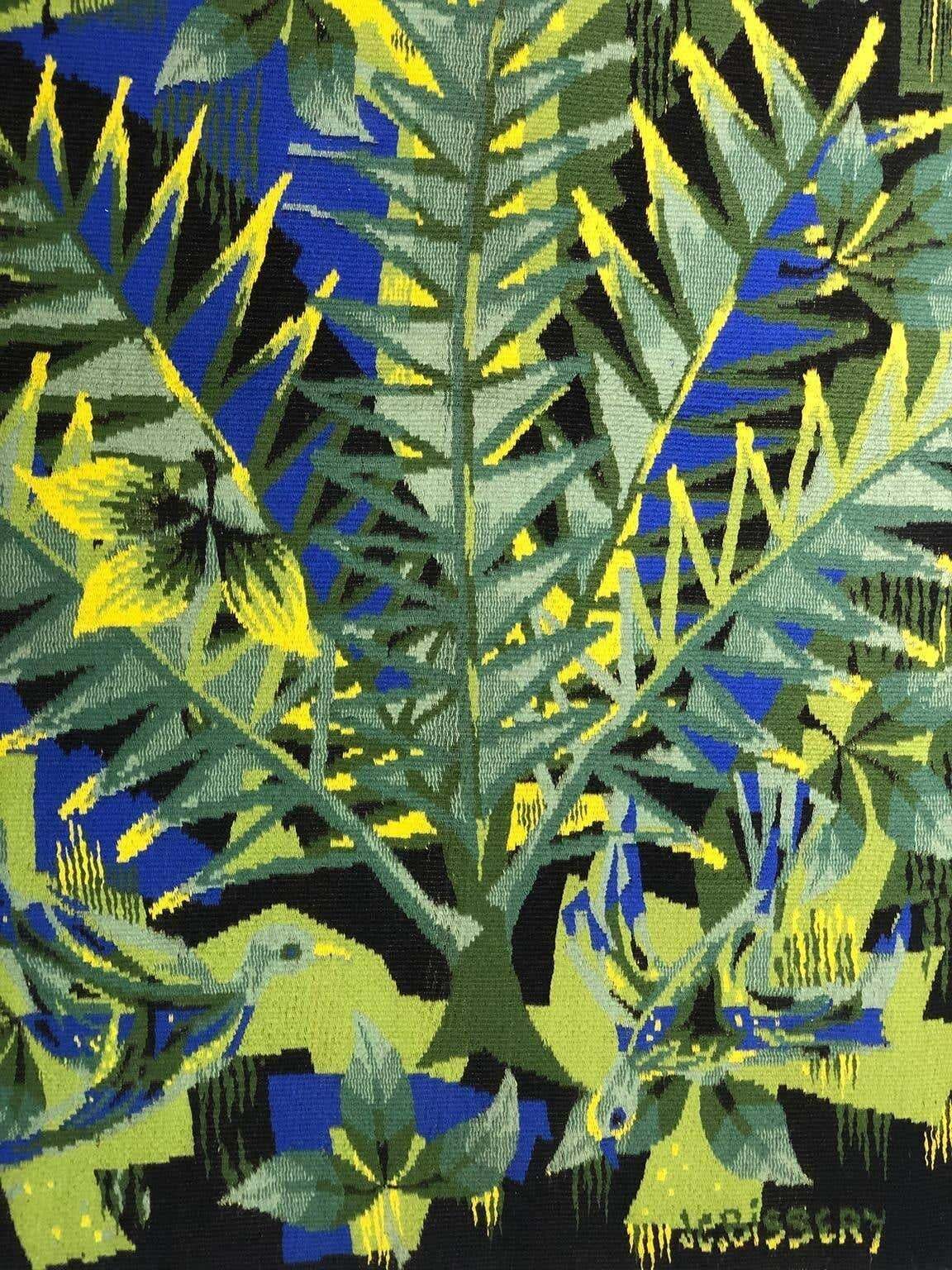"Frondaison" Wall Tapestry By J.C Bissery From The 1970s, Signed And Numbered photo for sale