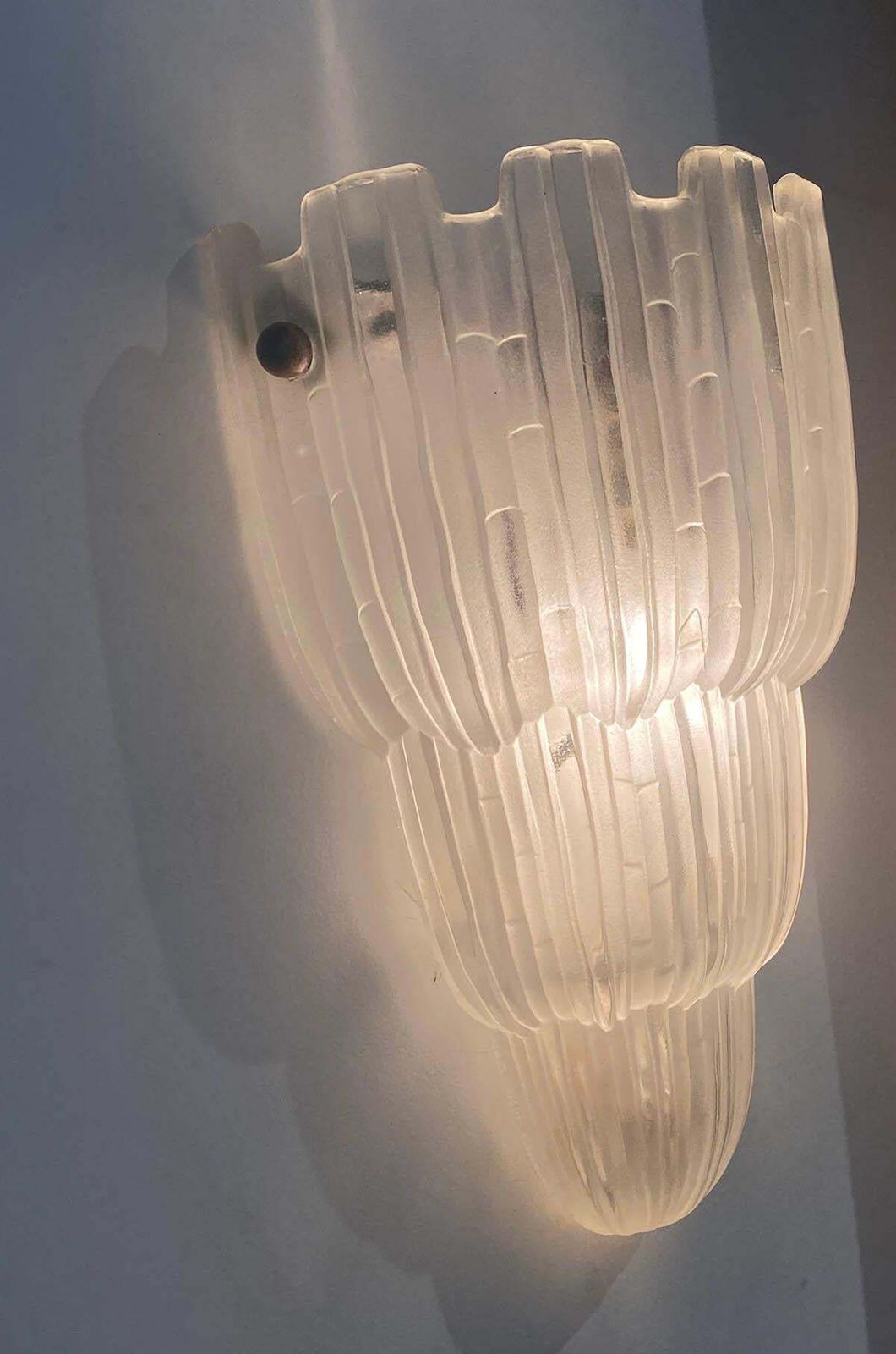 Pair Of French Art Deco "Waterfall" Sconces Signed By Sabino, Circa 1930 photo for sale