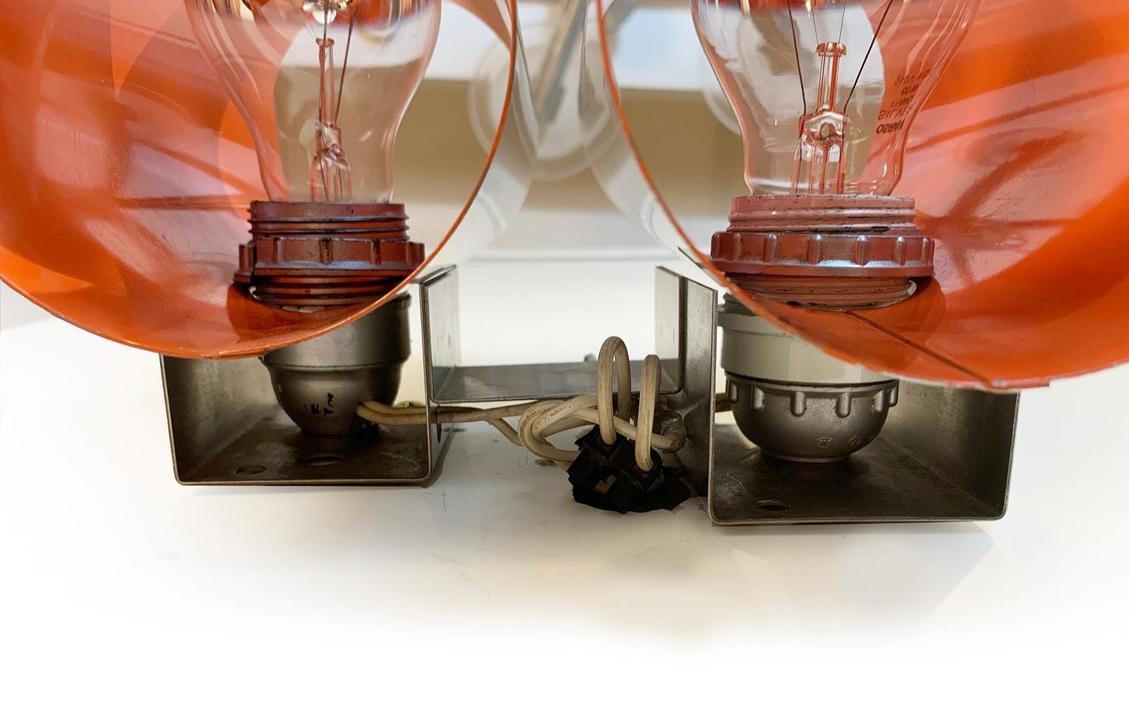 Lighting Pair Of Vintage Stainless Steel Sconces, Circa 1970 photo
