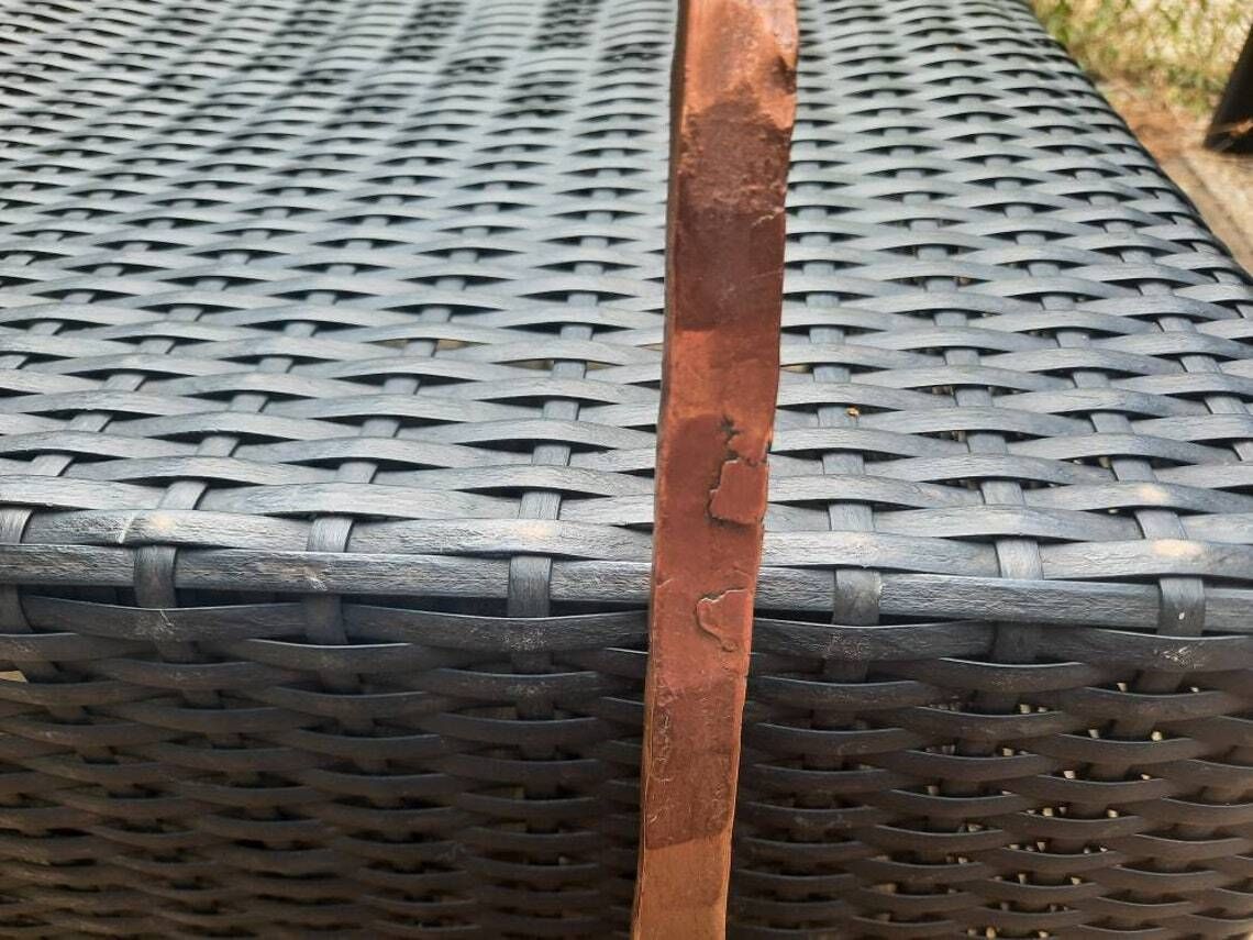 photo furniture Antique French Copper Ladle: Hand Forged Colander Skimmer, 1800s Cookware