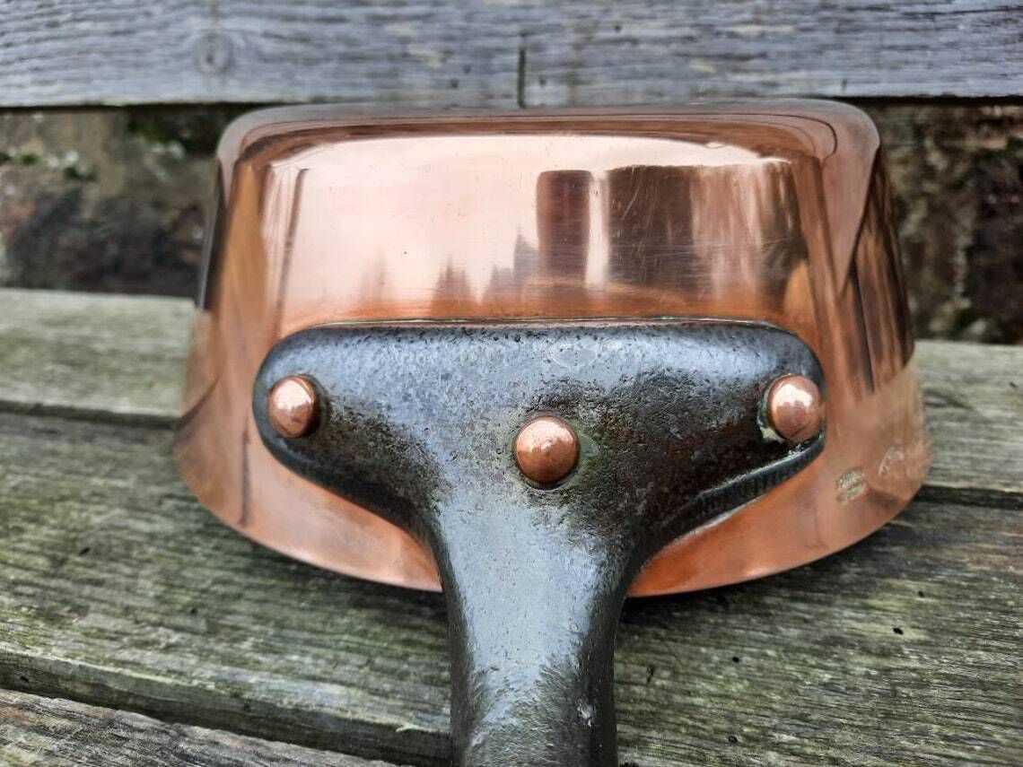 Vintage Mauviel Copper Windsor Pan: Tin Lined French Saucepan photo vinterior